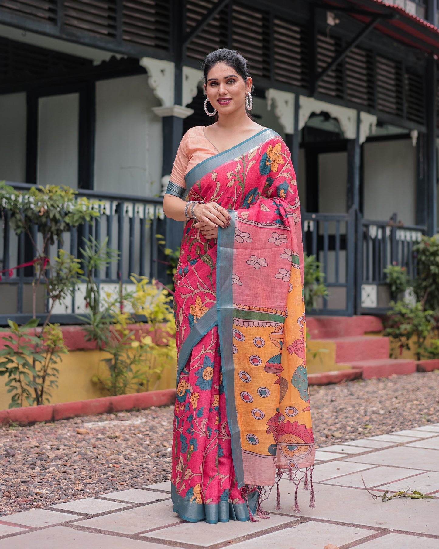 KASHVI PURE LINEN SAREE