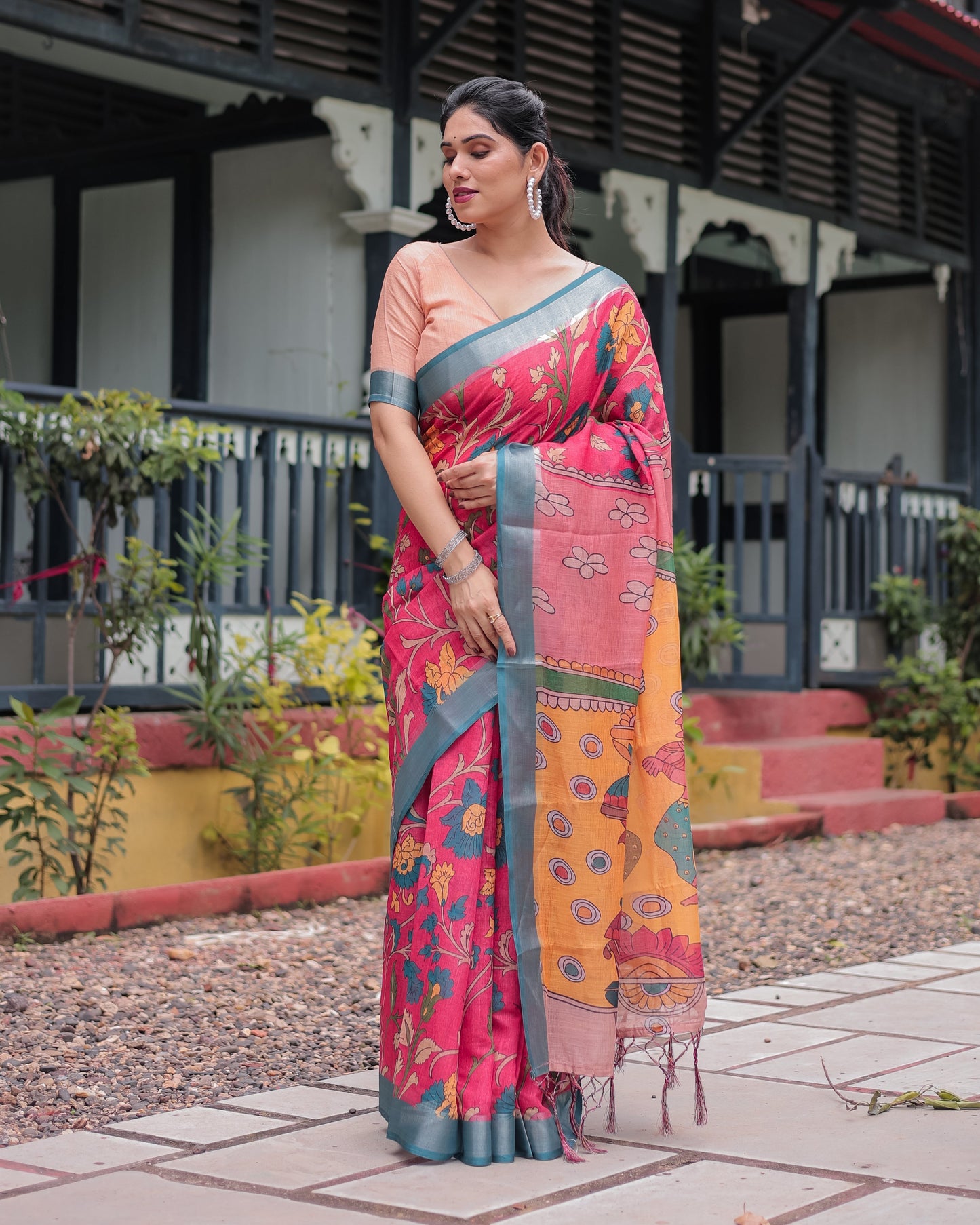 KASHVI PURE LINEN SAREE