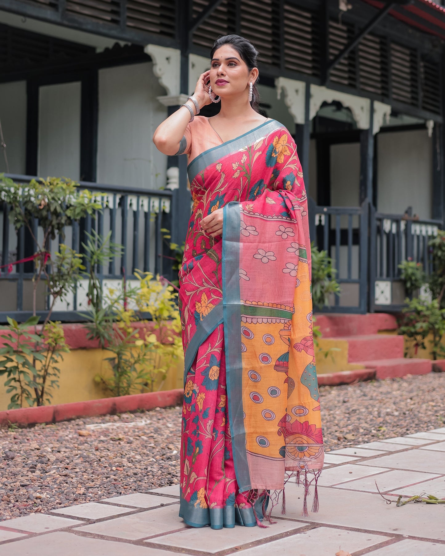 KASHVI PURE LINEN SAREE