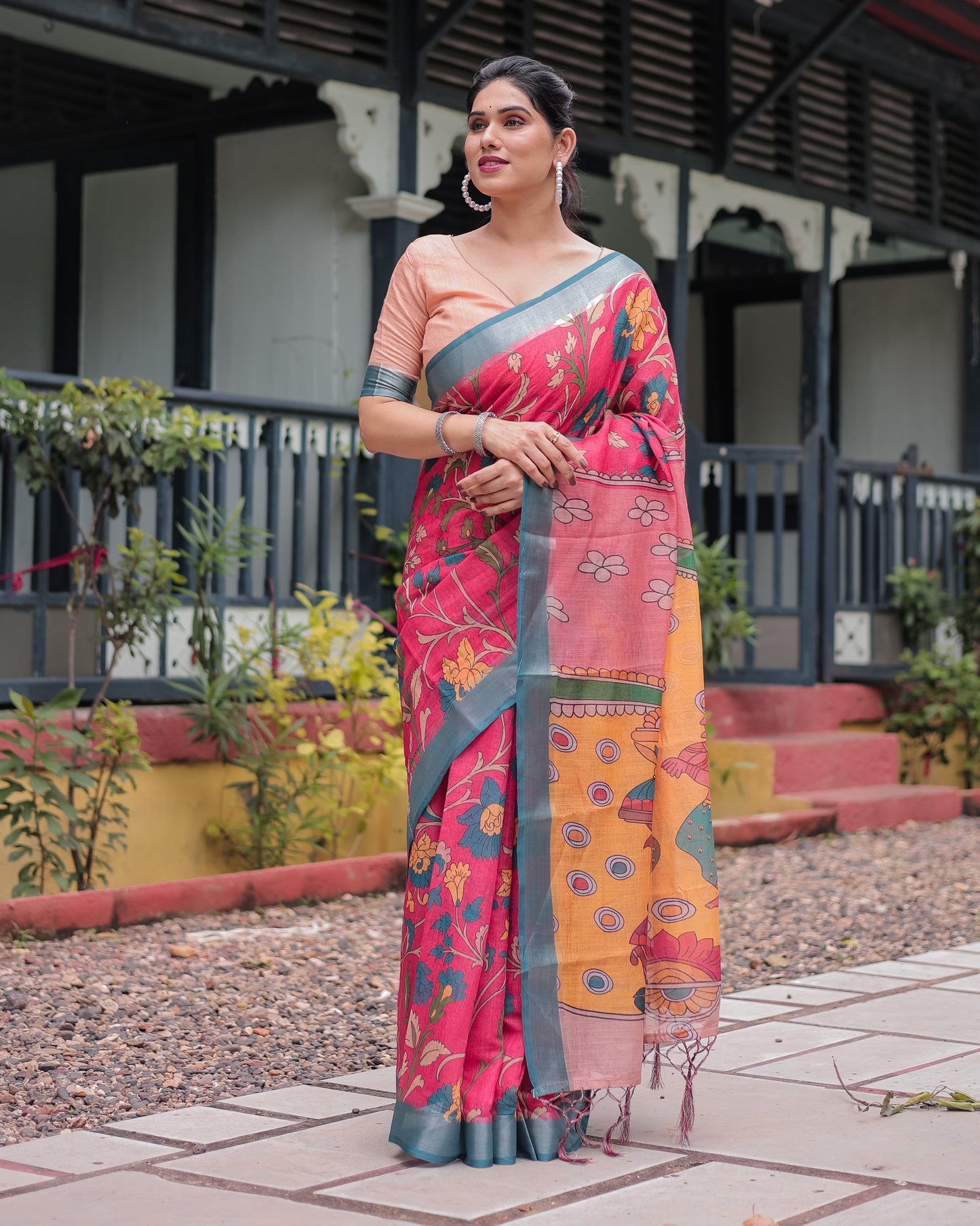 KASHVI PURE LINEN SAREE