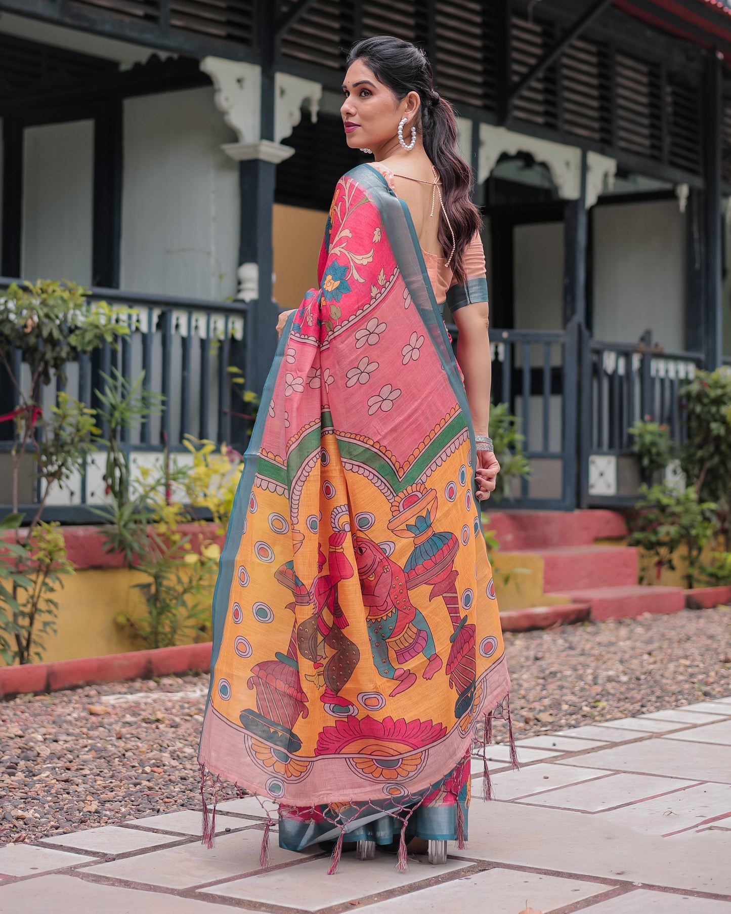 KASHVI PURE LINEN SAREE