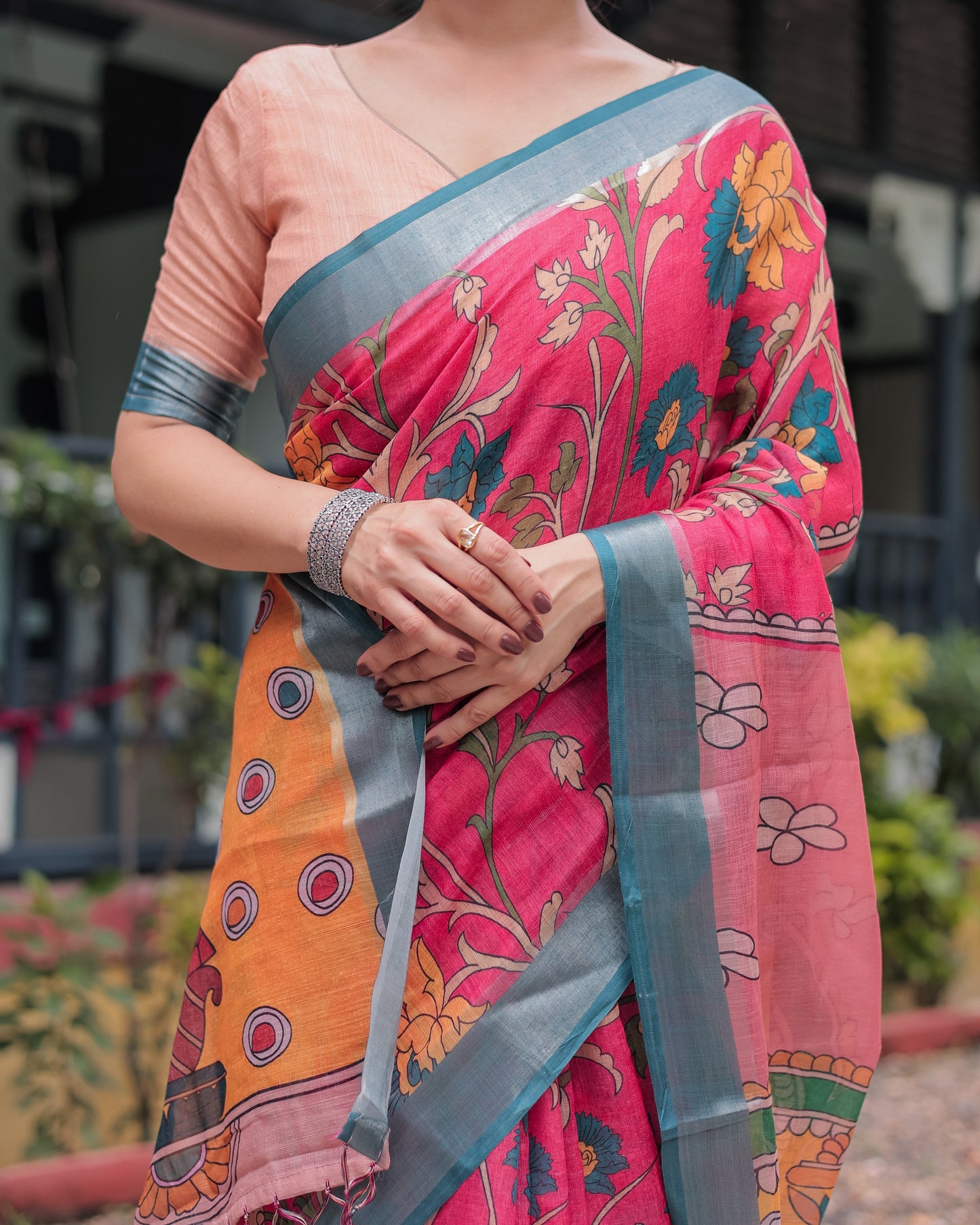 KASHVI PURE LINEN SAREE