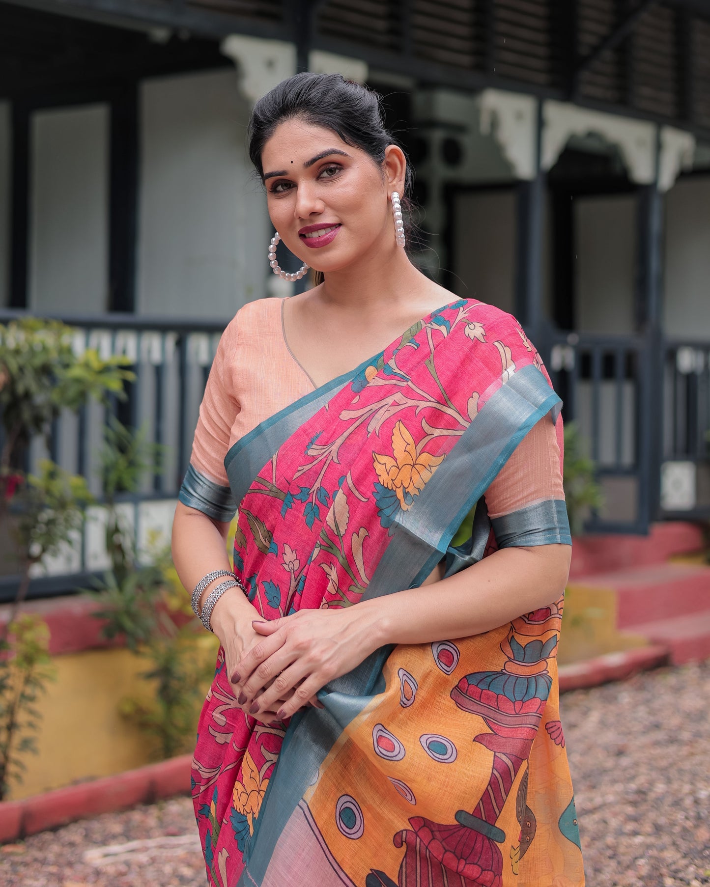 KASHVI PURE LINEN SAREE