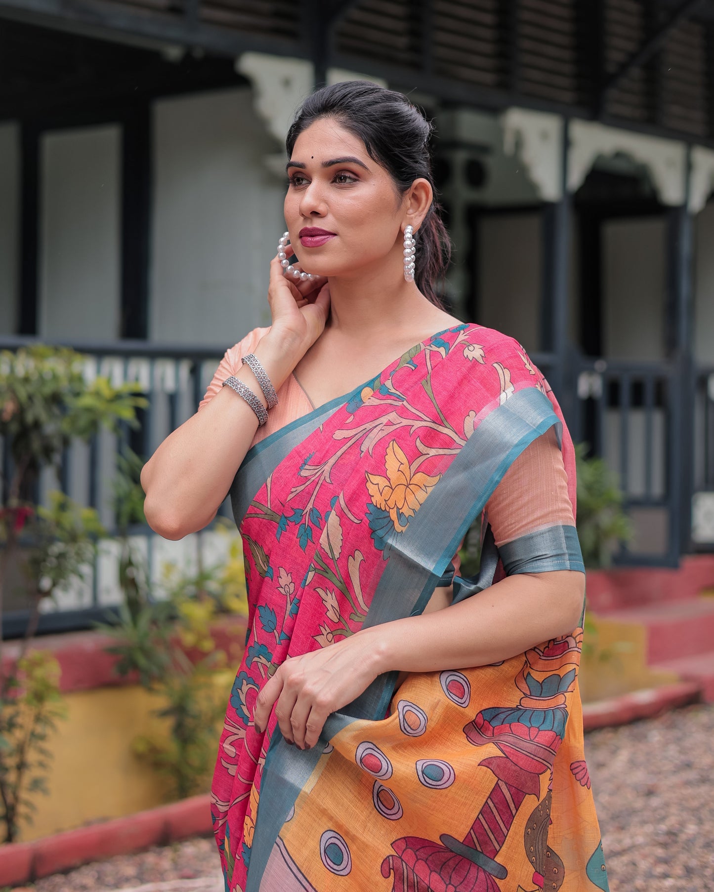 KASHVI PURE LINEN SAREE