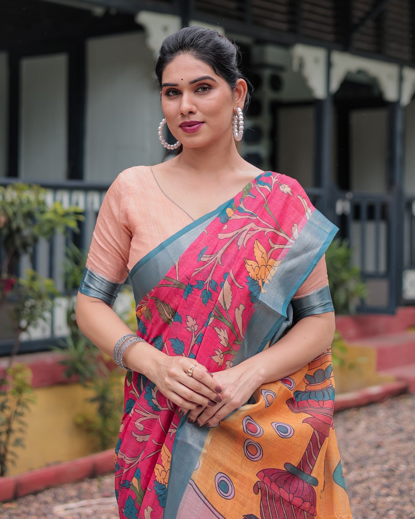 KASHVI PURE LINEN SAREE