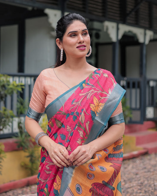 KASHVI PURE LINEN SAREE