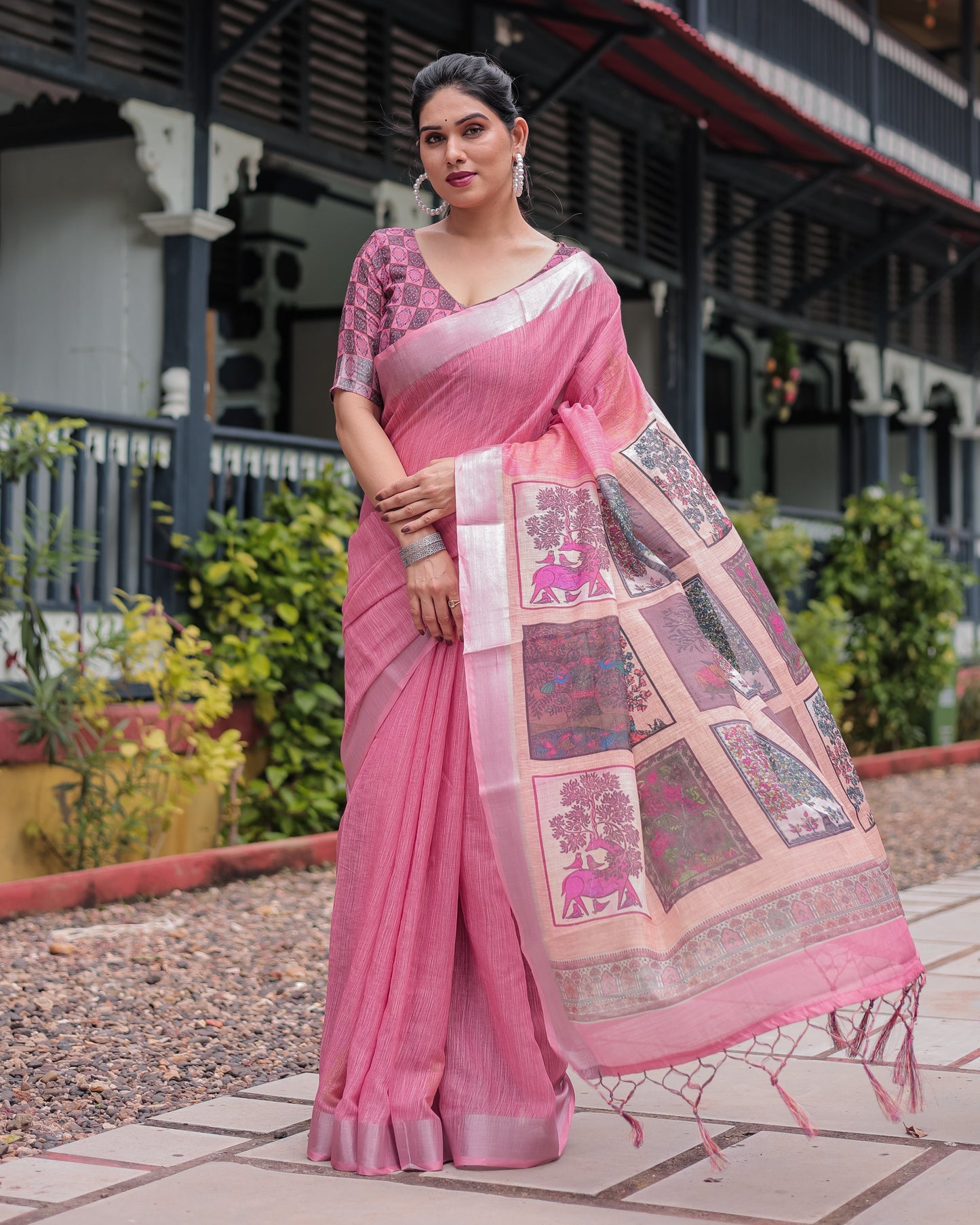 KASHVI PURE LINEN SAREE