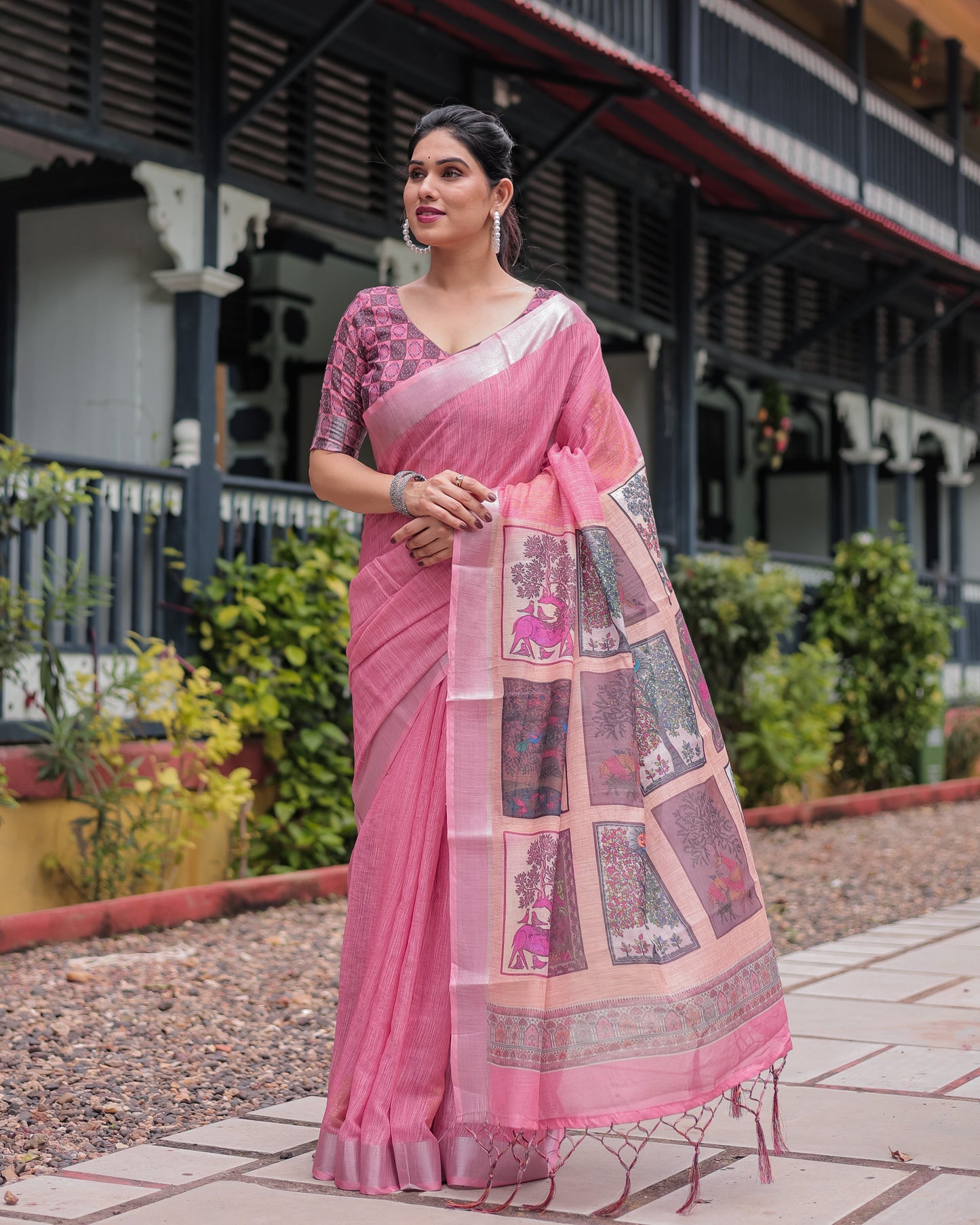 KASHVI PURE LINEN SAREE