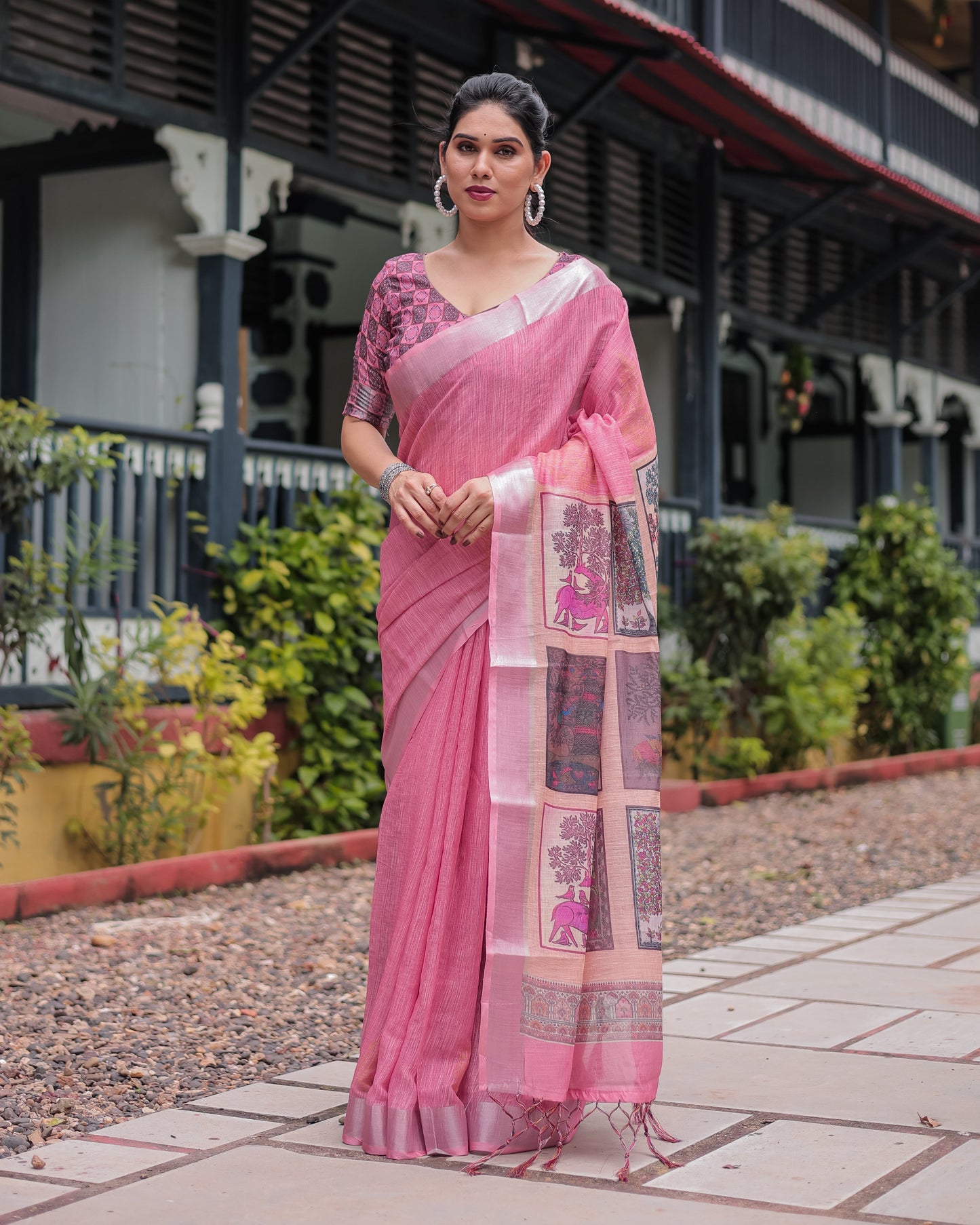 KASHVI PURE LINEN SAREE