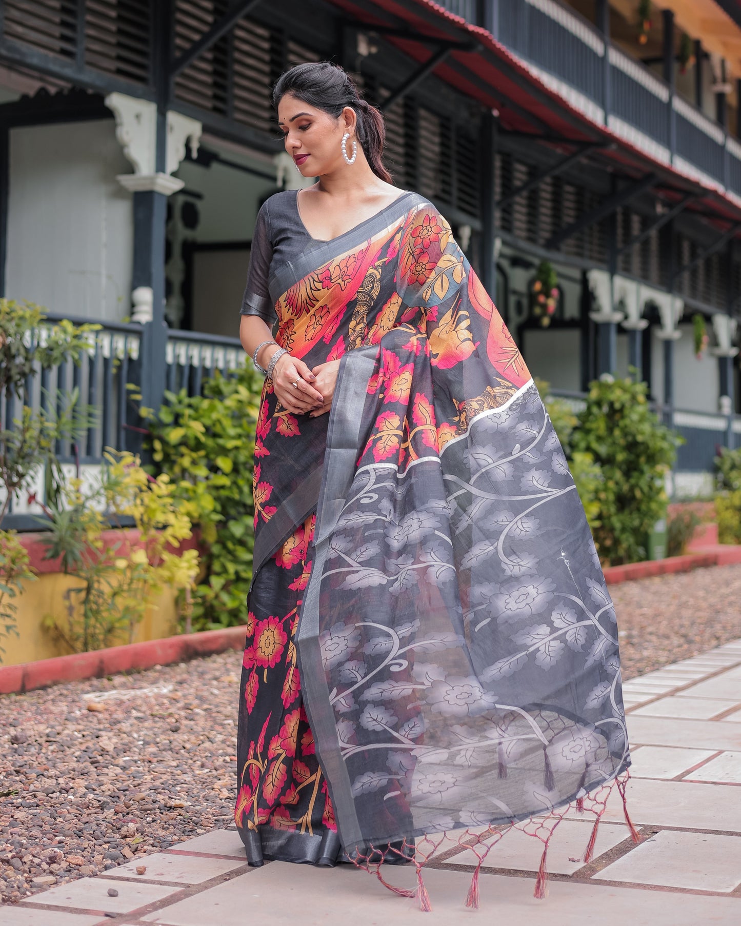 KASHVI PURE LINEN SAREE