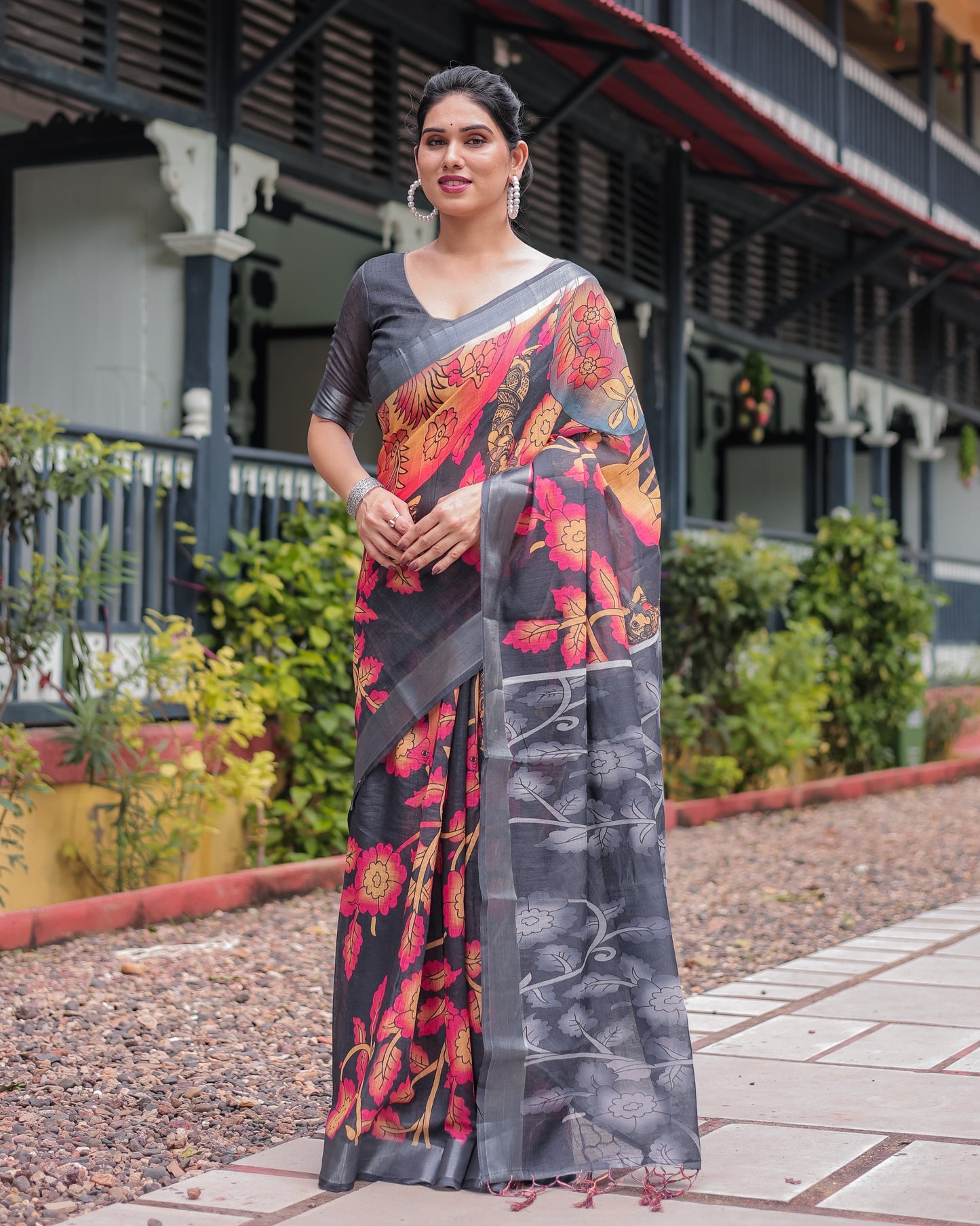 KASHVI PURE LINEN SAREE