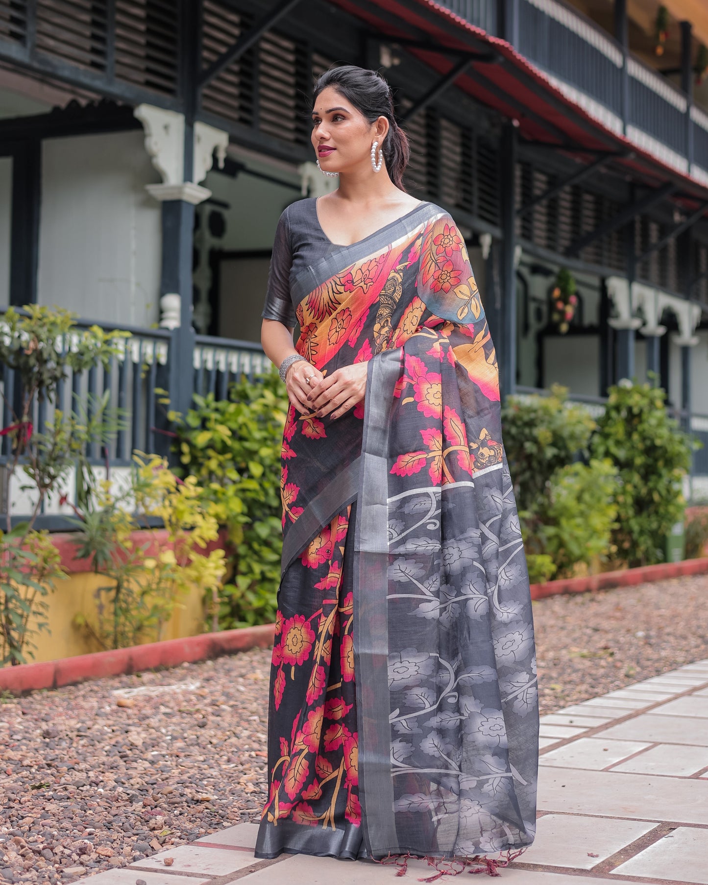 KASHVI PURE LINEN SAREE