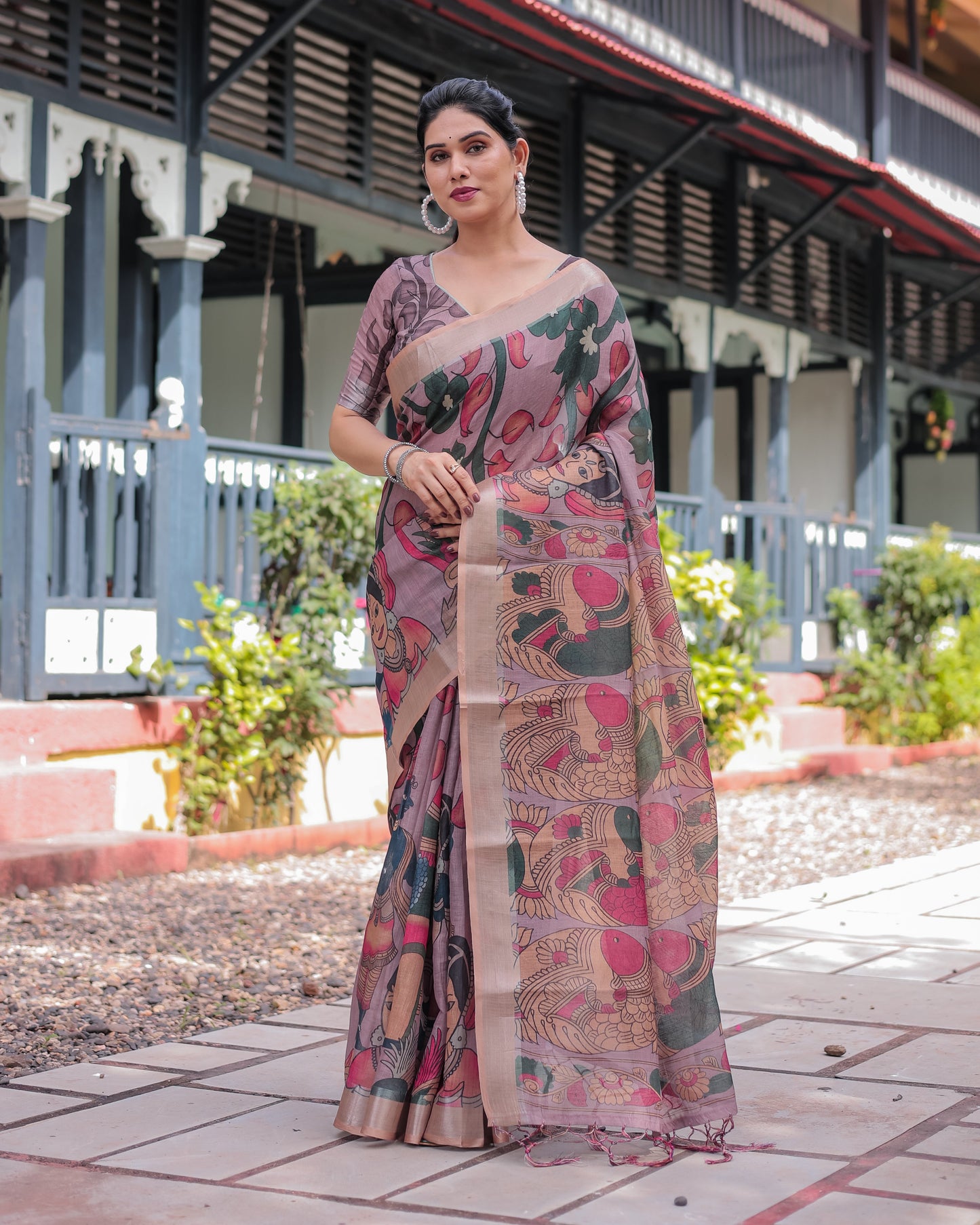 KASHVI PURE LINEN SAREE