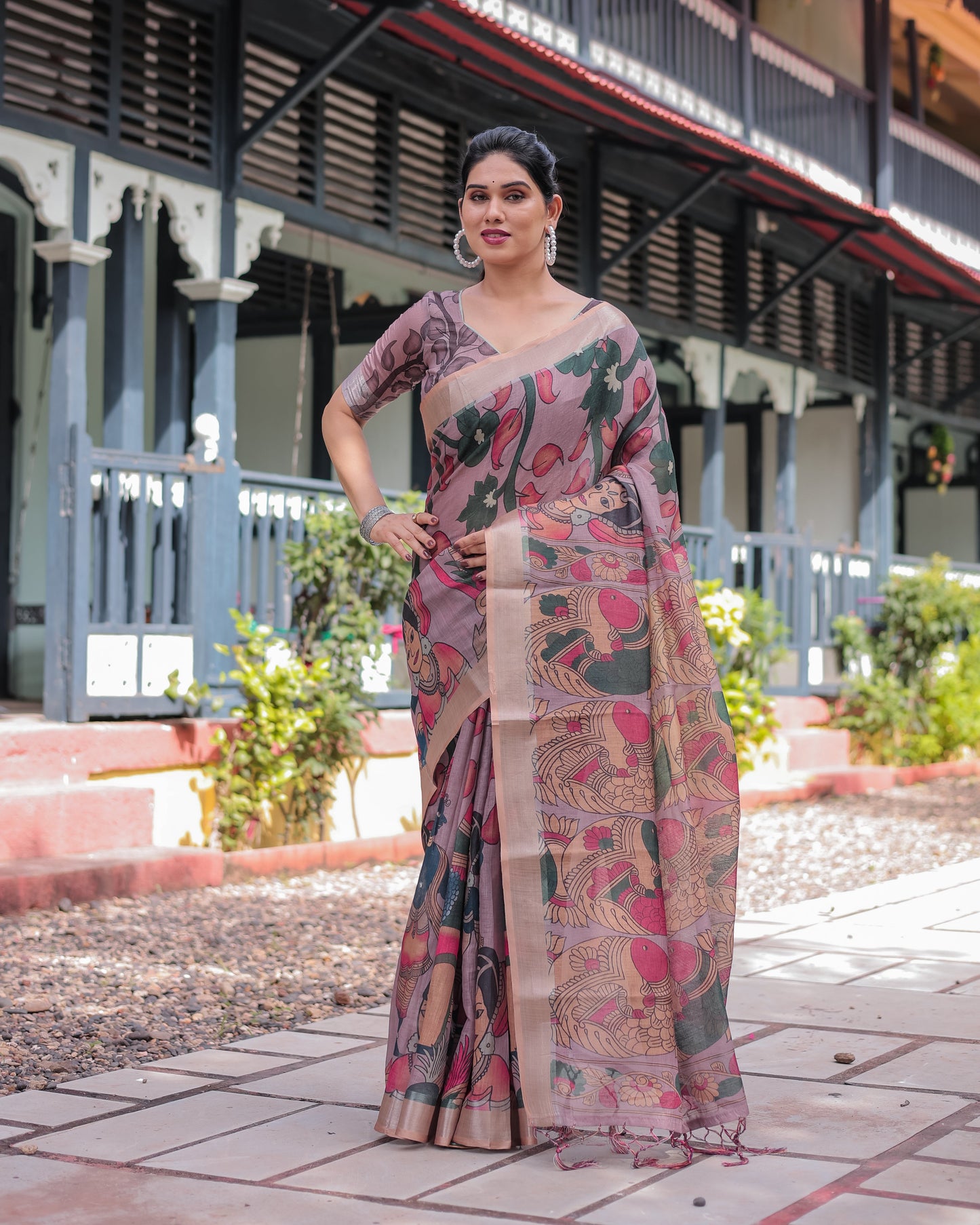 KASHVI PURE LINEN SAREE