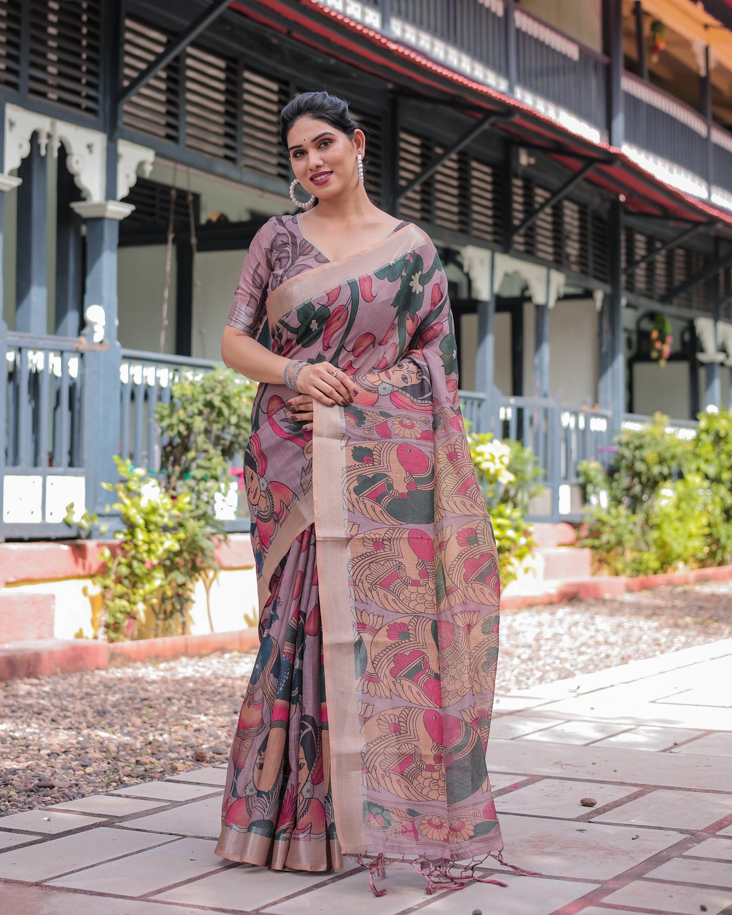 KASHVI PURE LINEN SAREE