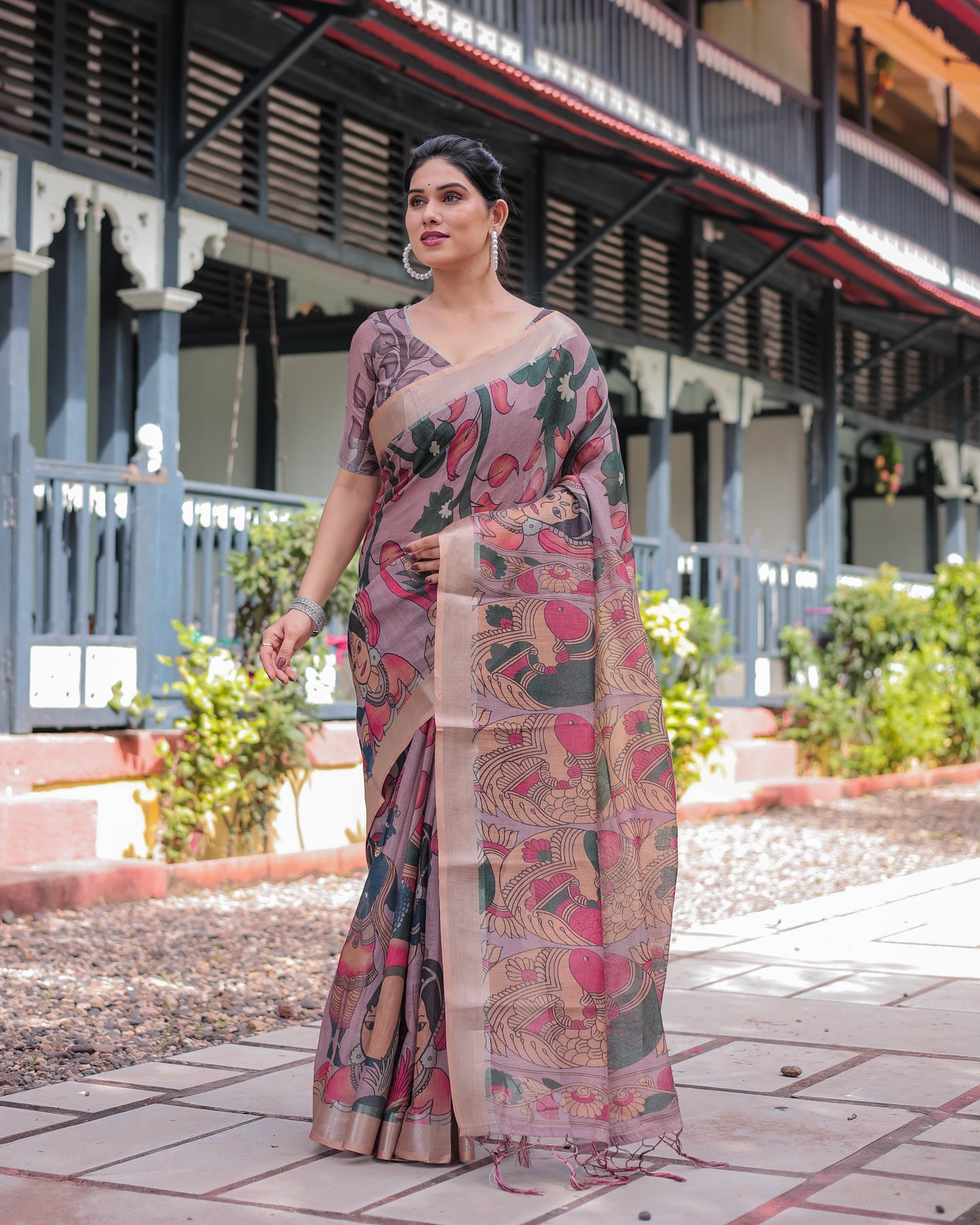 KASHVI PURE LINEN SAREE