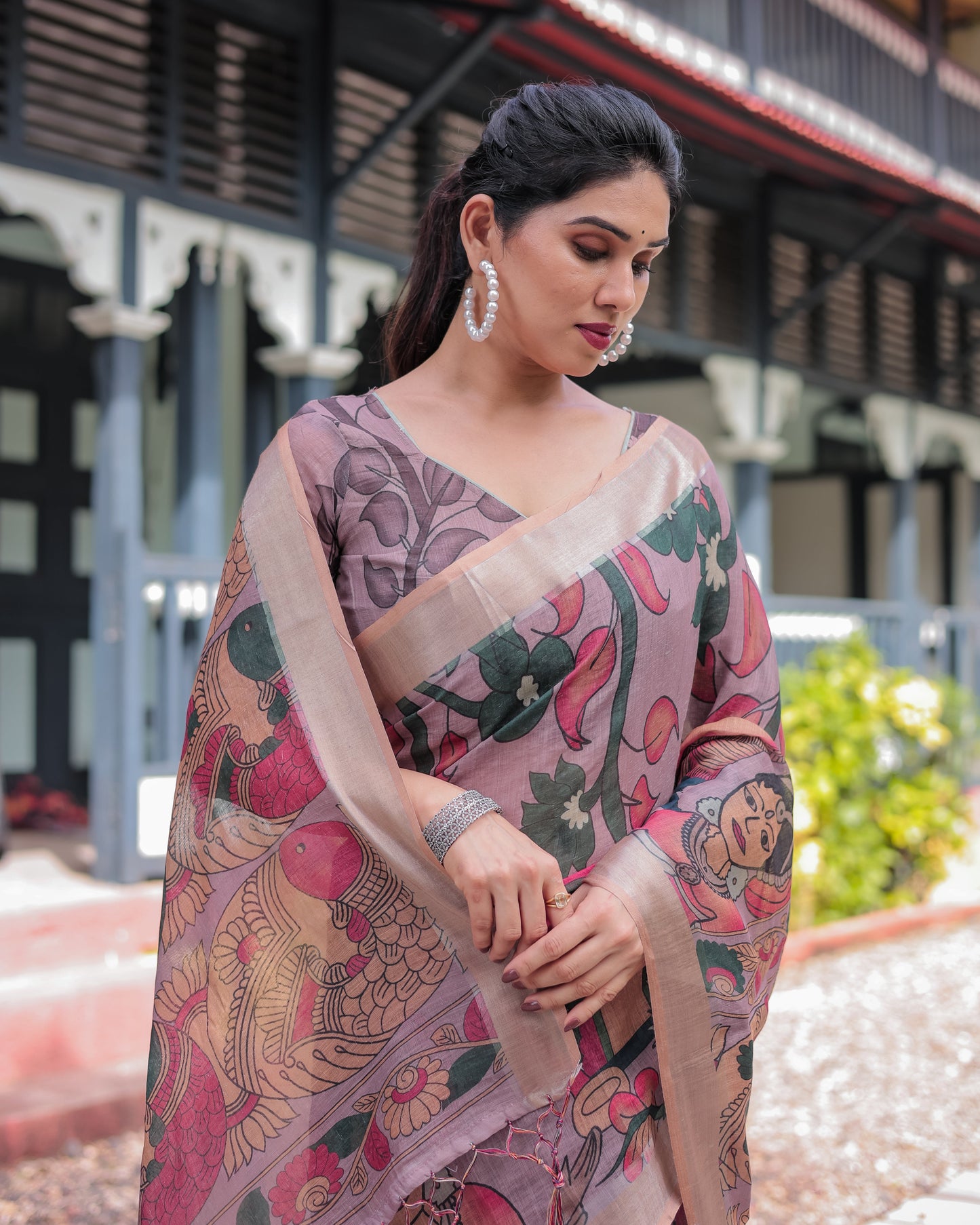 KASHVI PURE LINEN SAREE