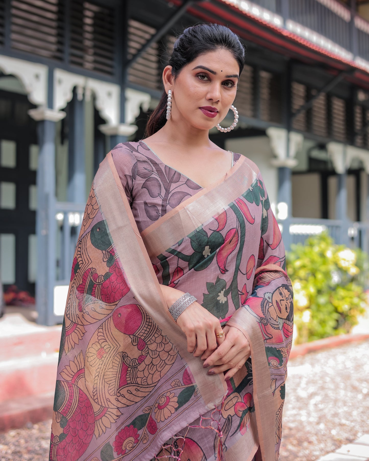 KASHVI PURE LINEN SAREE