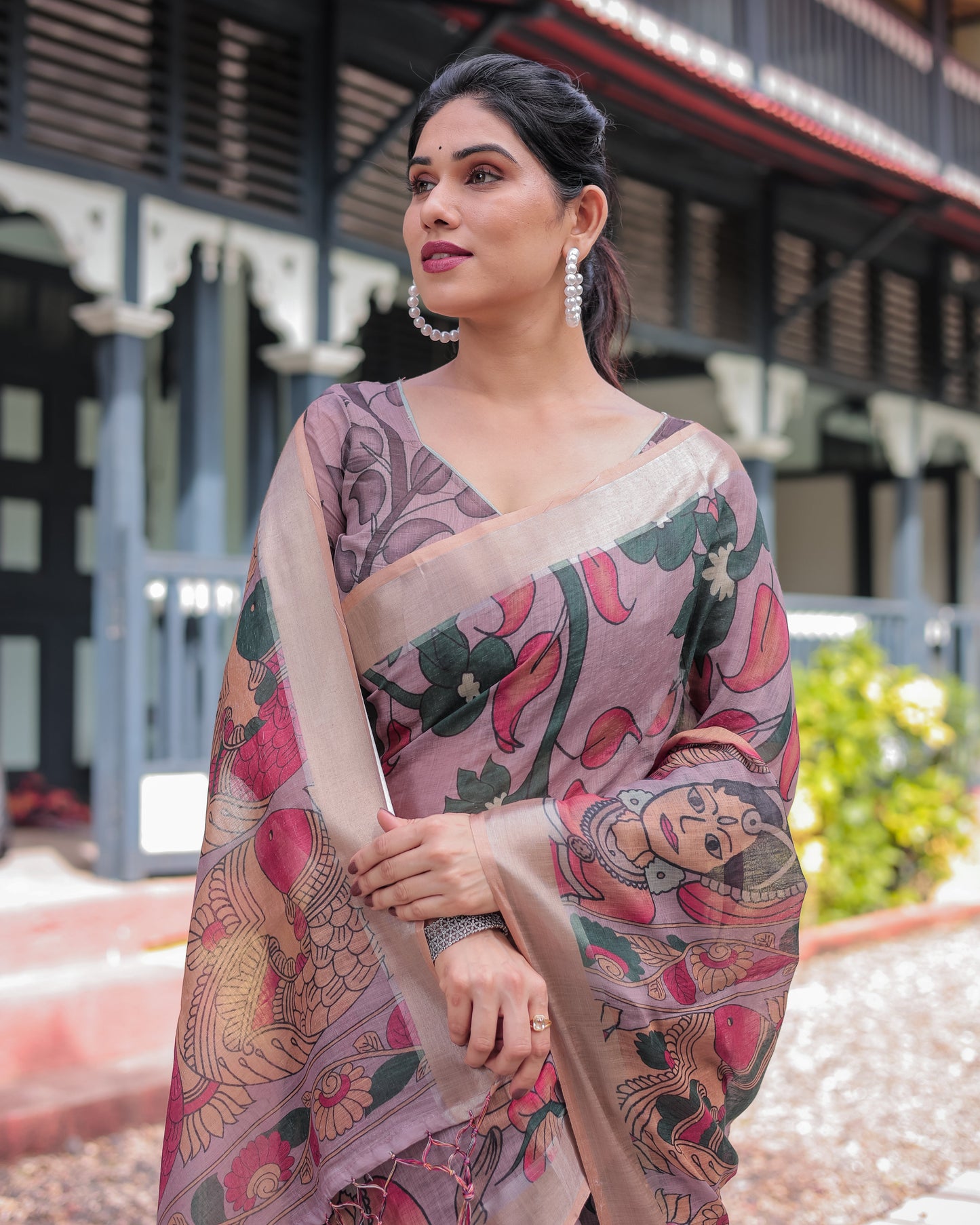 KASHVI PURE LINEN SAREE