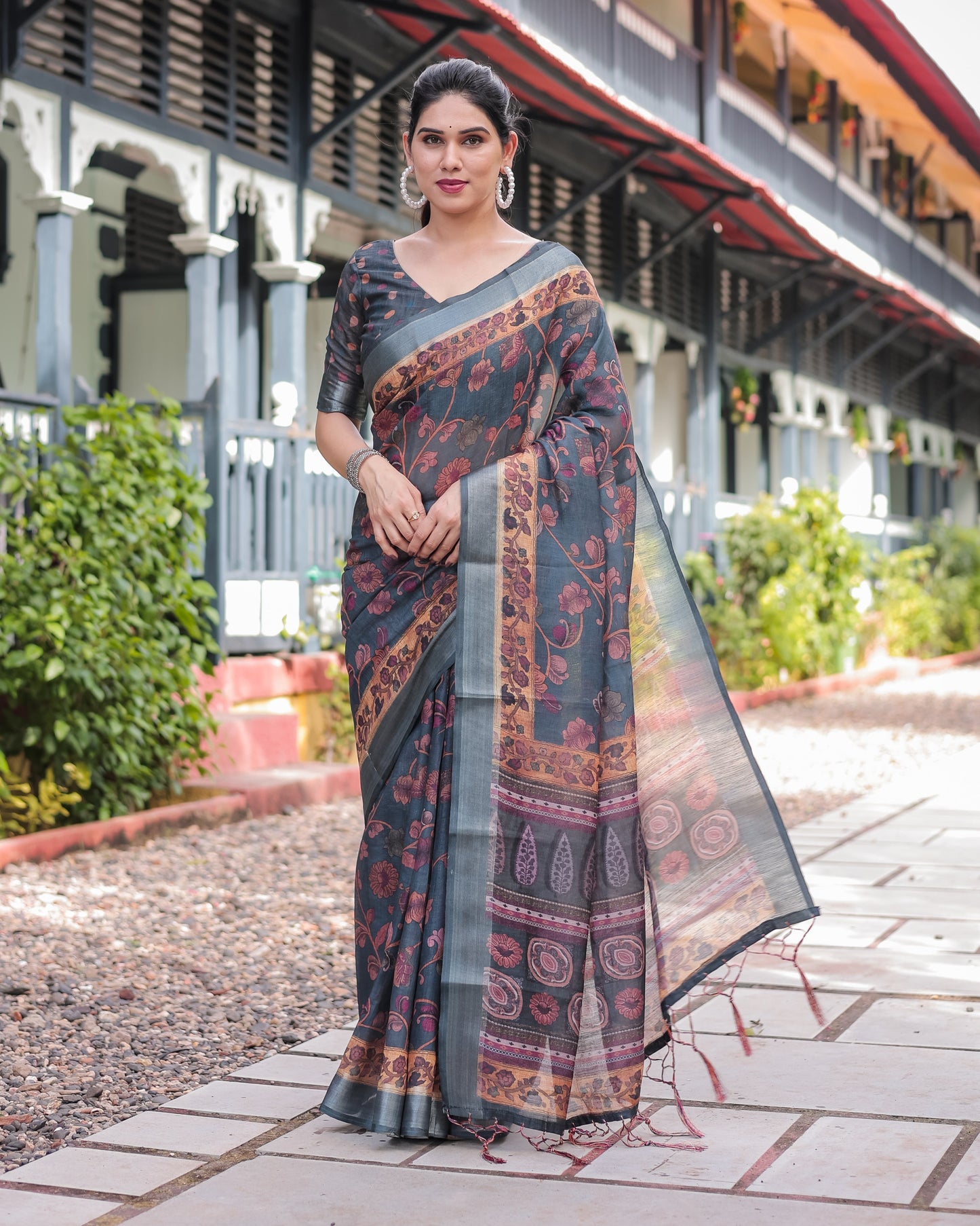KASHVI PURE LINEN SAREE