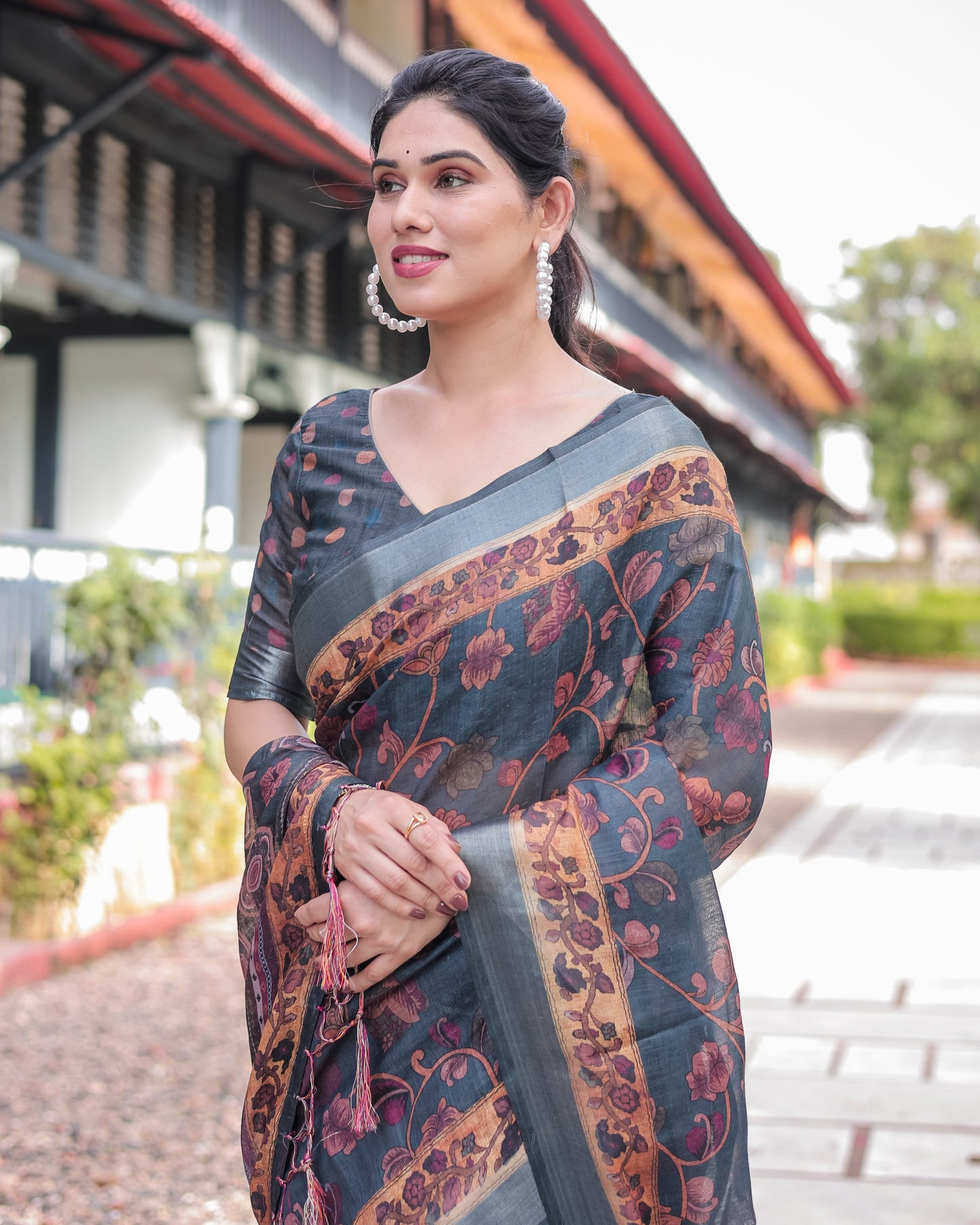 KASHVI PURE LINEN SAREE