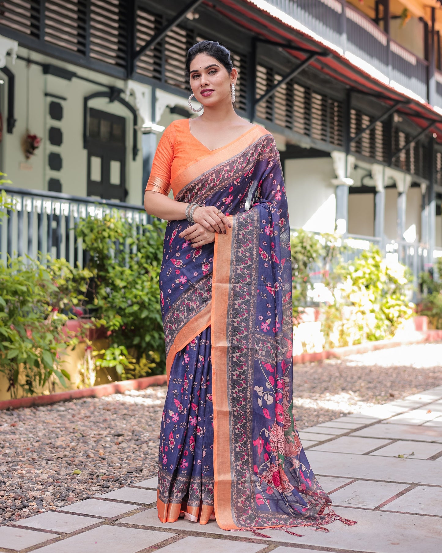 KASHVI PURE LINEN SAREE