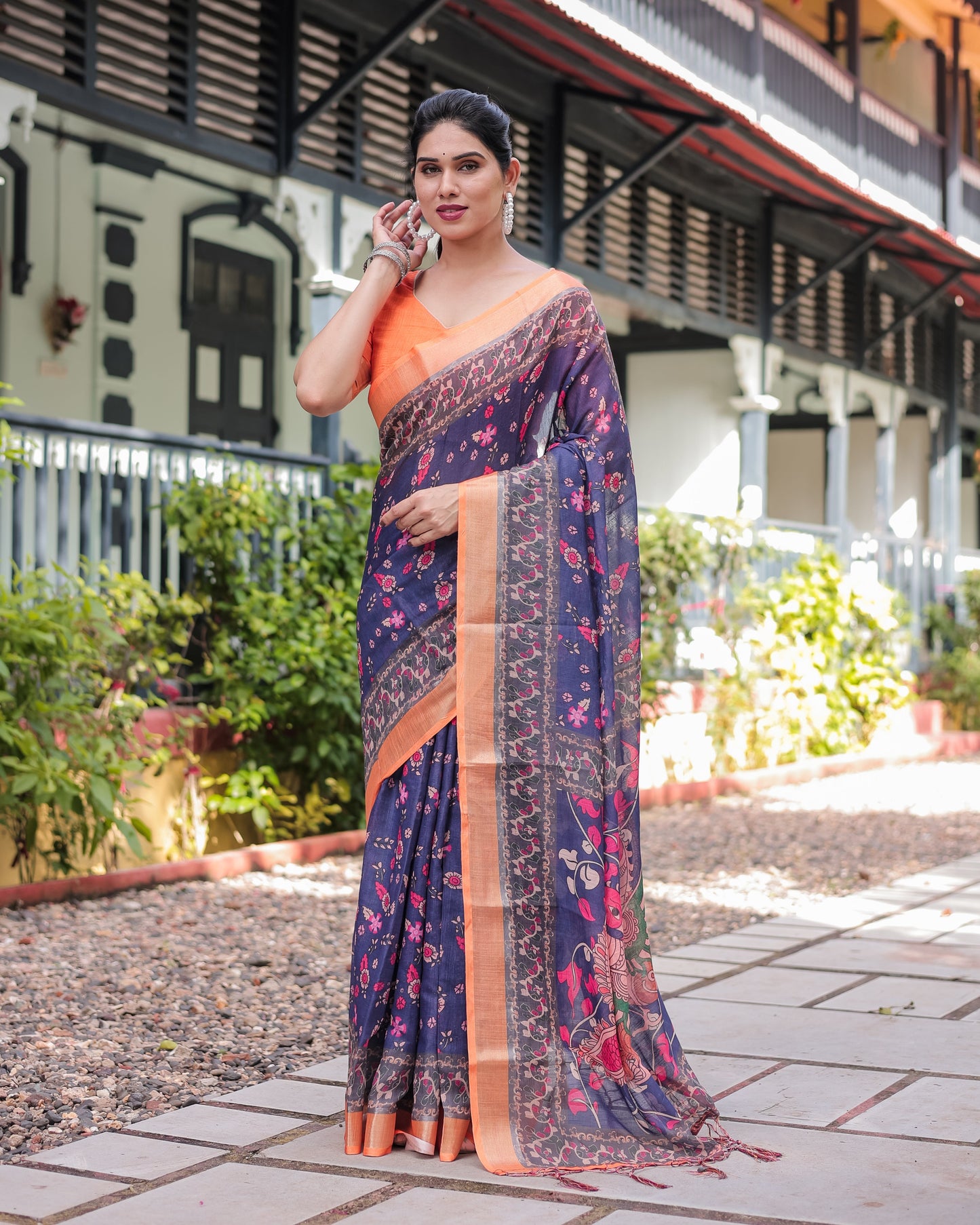 KASHVI PURE LINEN SAREE