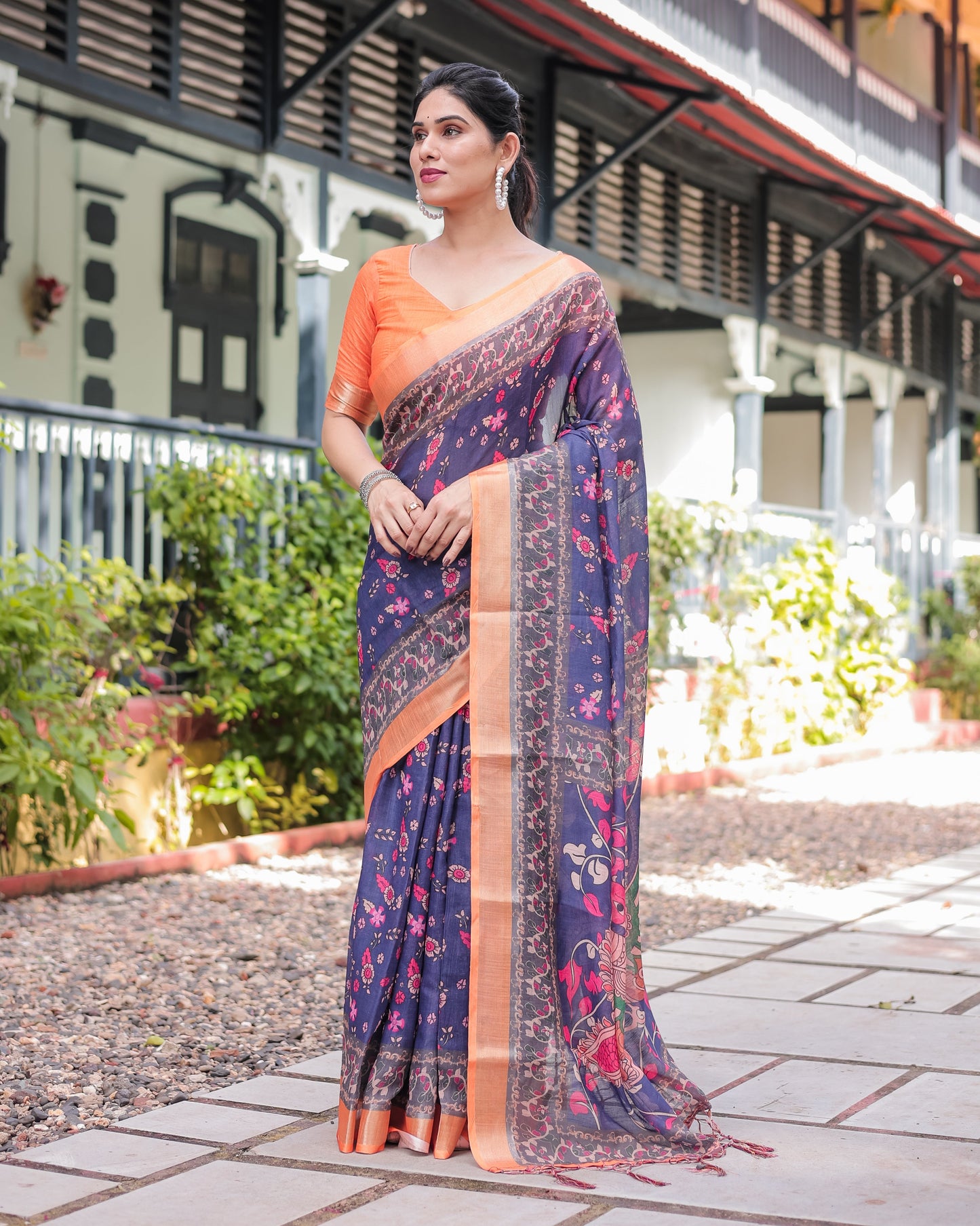 KASHVI PURE LINEN SAREE