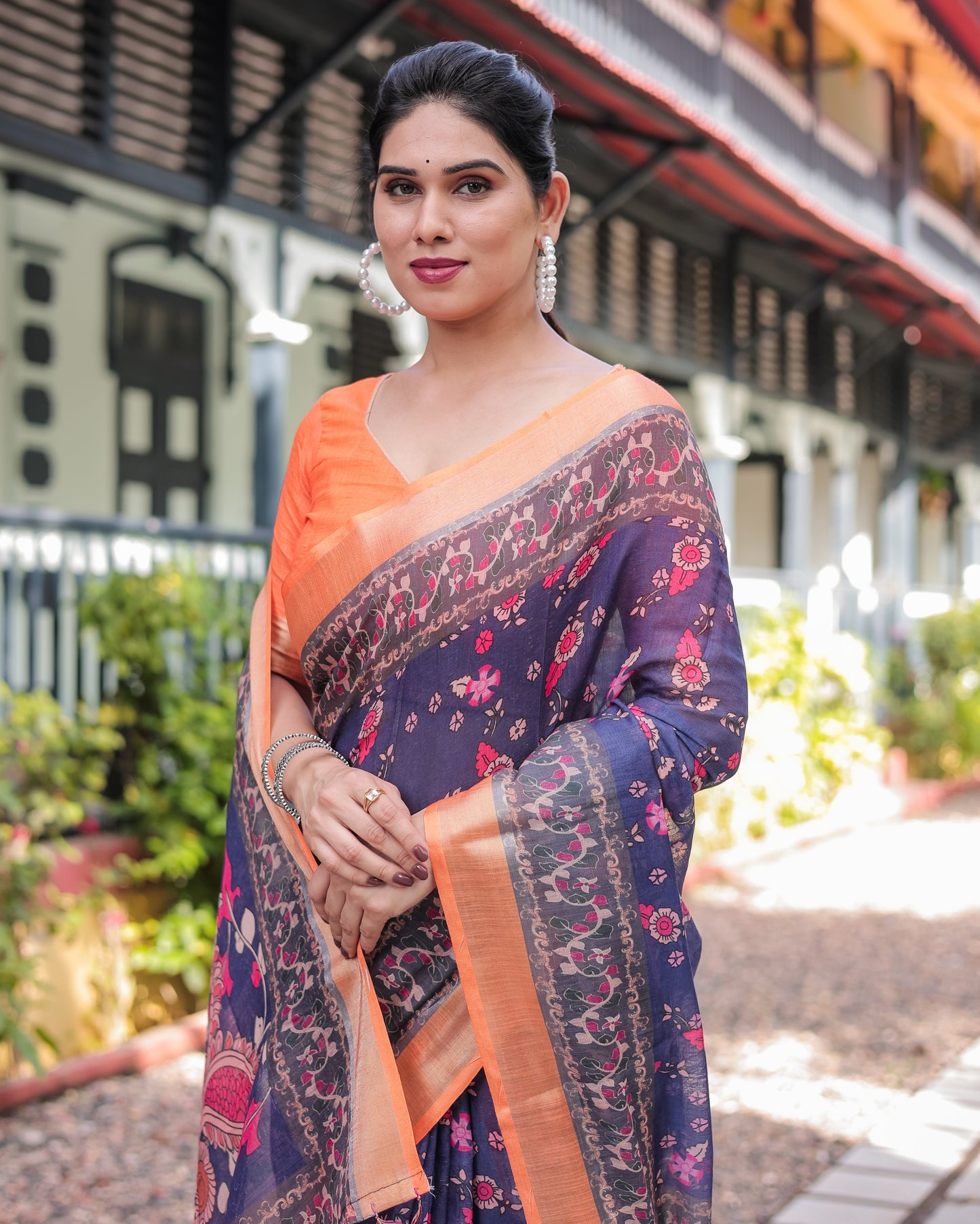KASHVI PURE LINEN SAREE