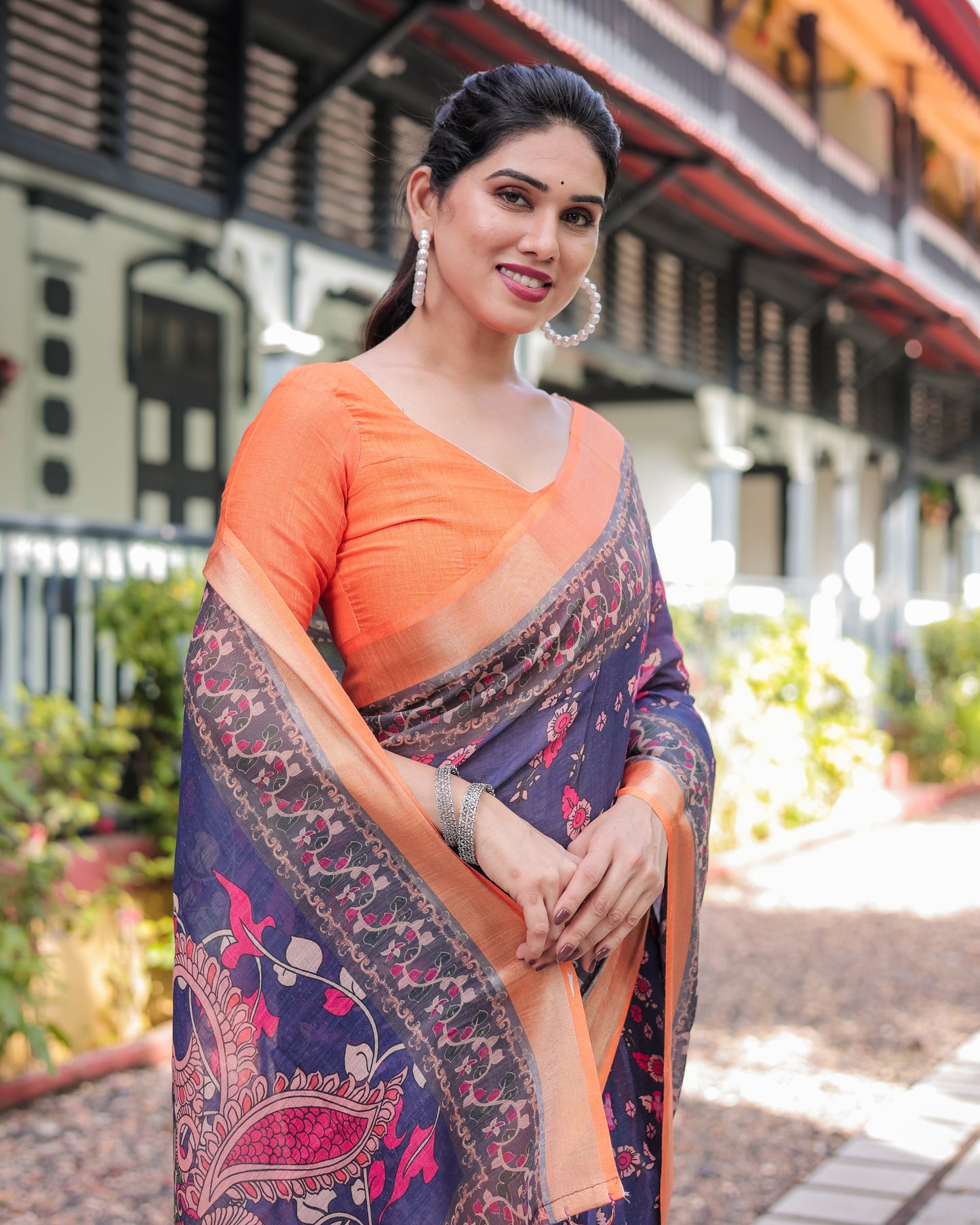 KASHVI PURE LINEN SAREE