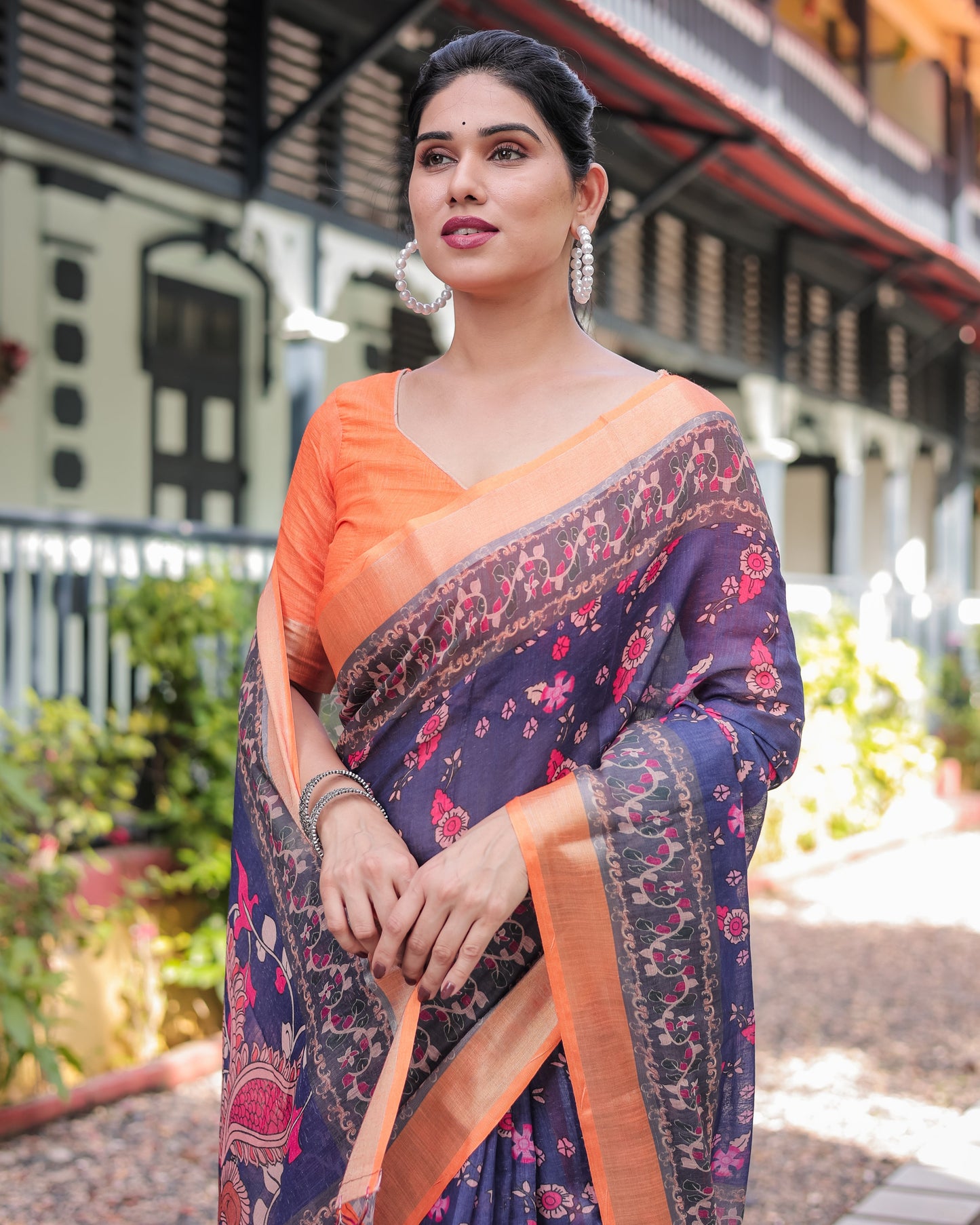 KASHVI PURE LINEN SAREE