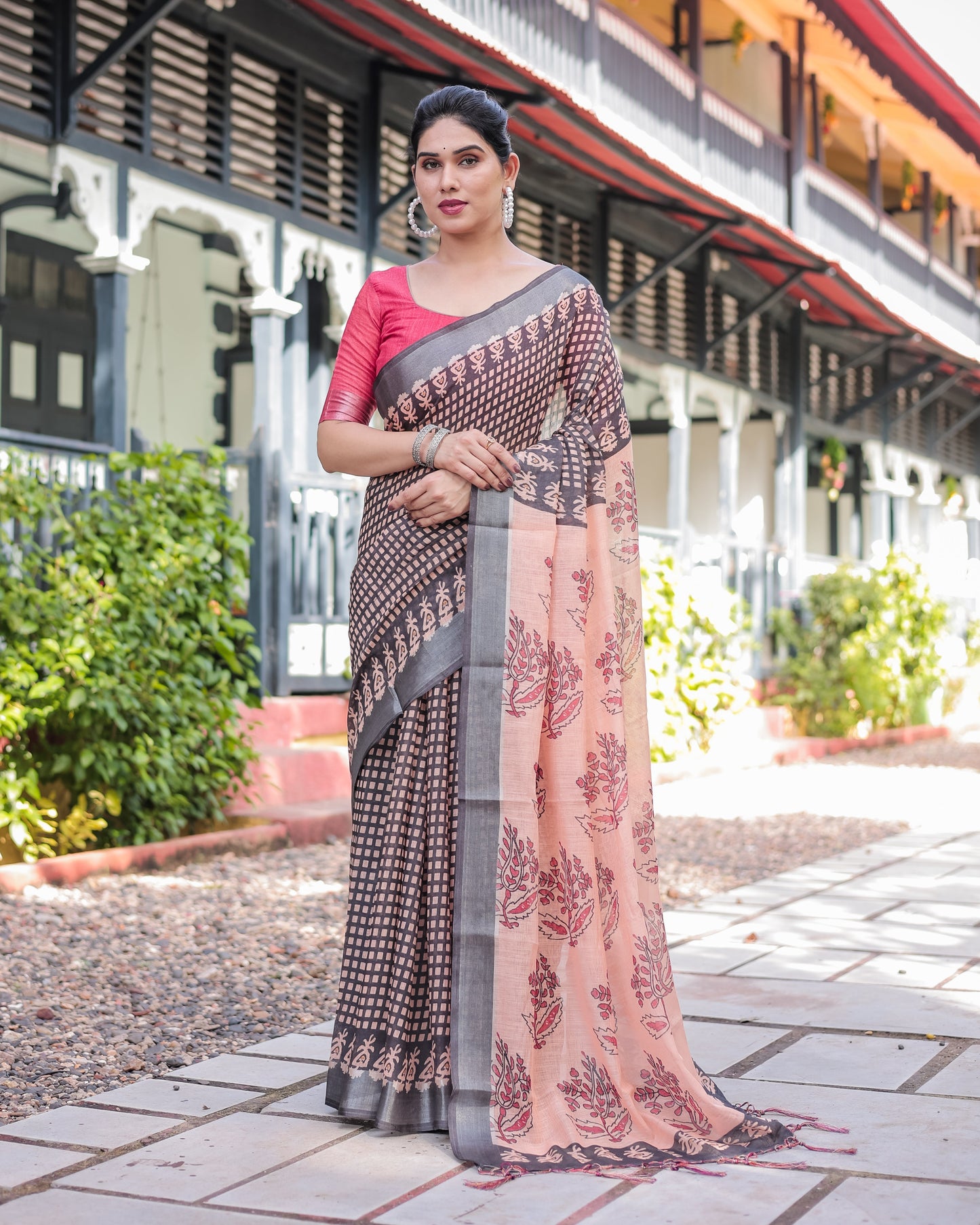 KASHVI PURE LINEN SAREE