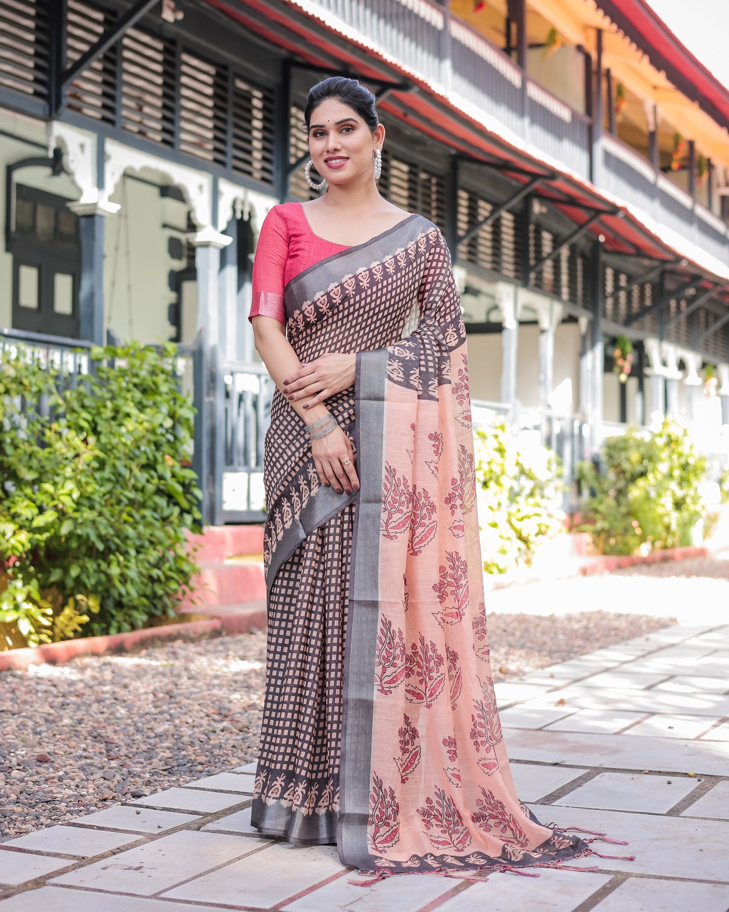 KASHVI PURE LINEN SAREE