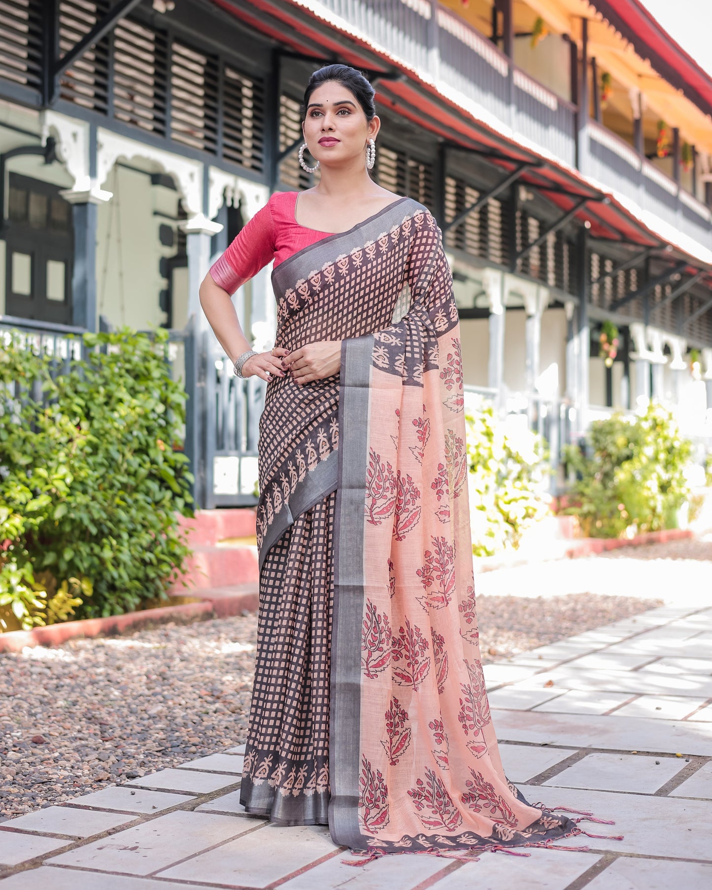 KASHVI PURE LINEN SAREE