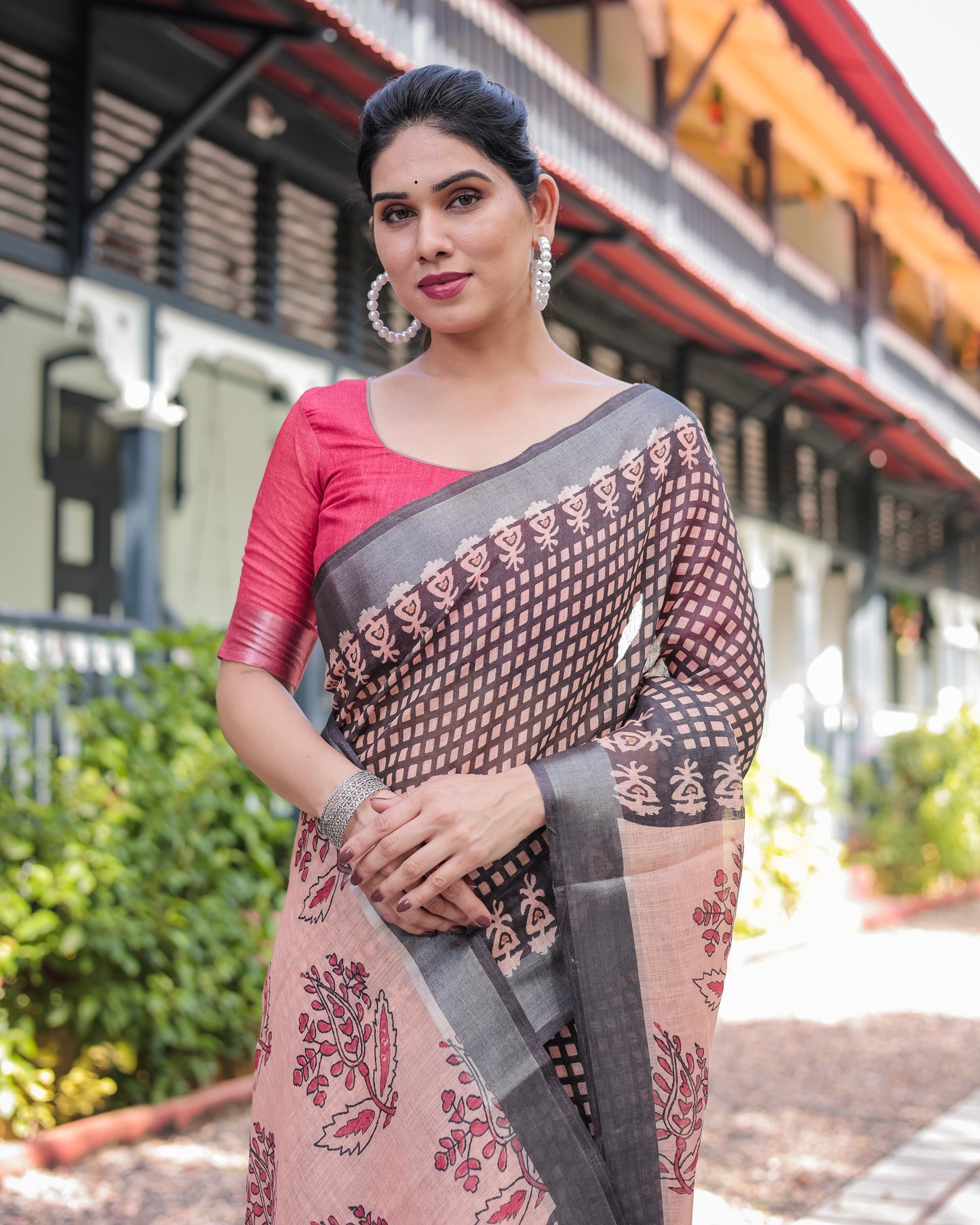 KASHVI PURE LINEN SAREE
