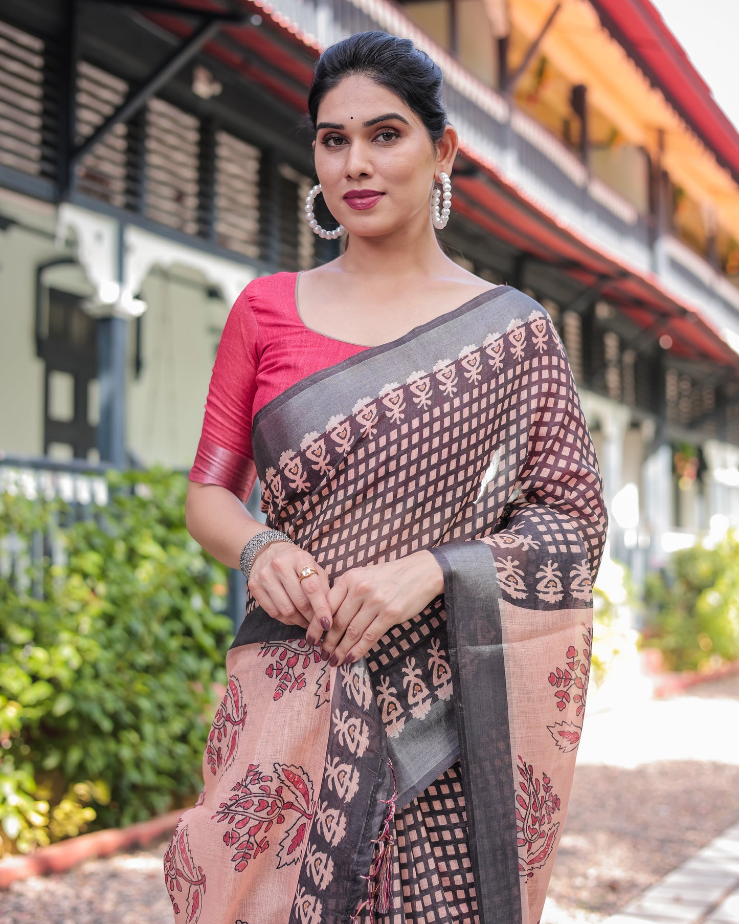 KASHVI PURE LINEN SAREE