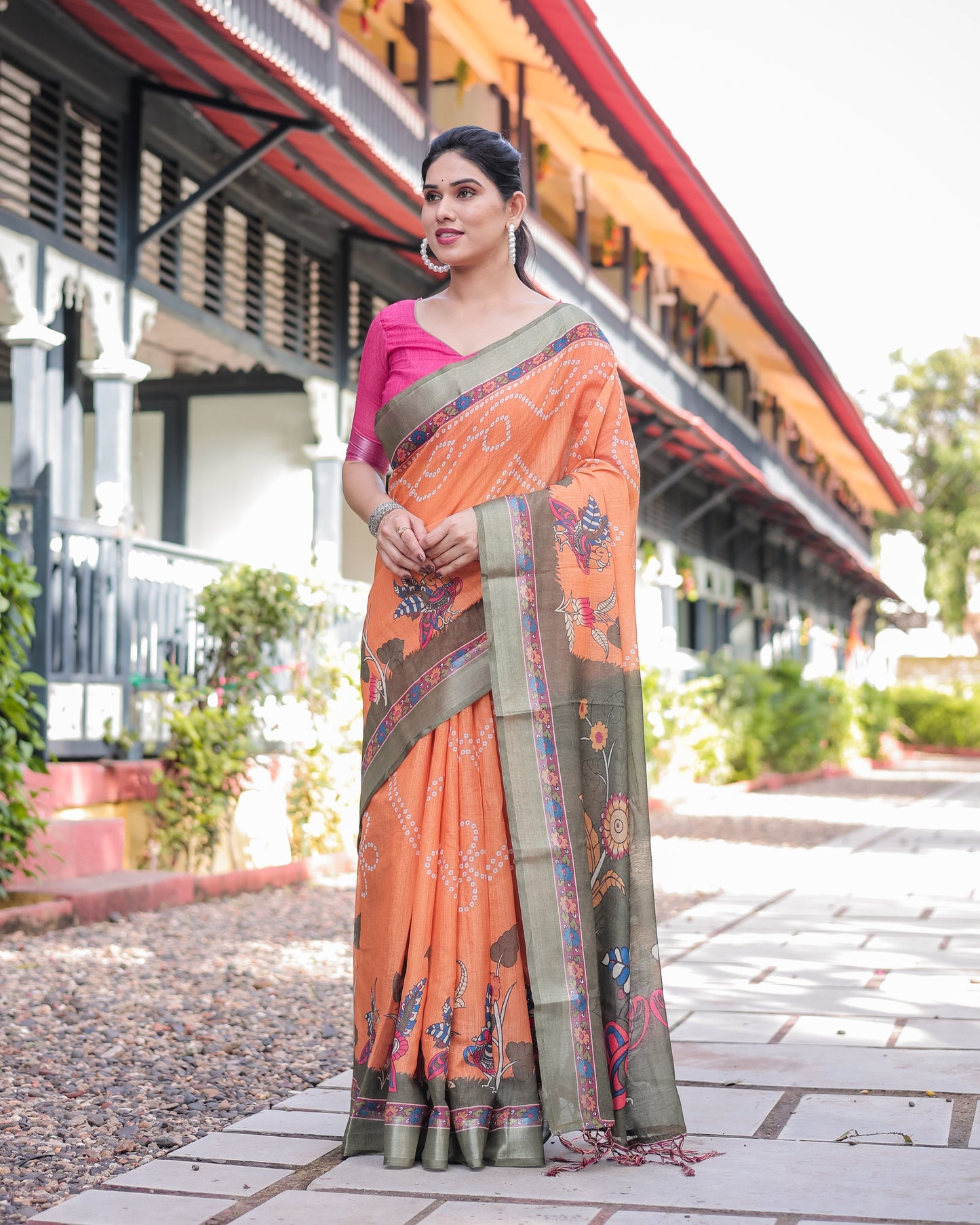 KASHVI PURE LINEN SAREE