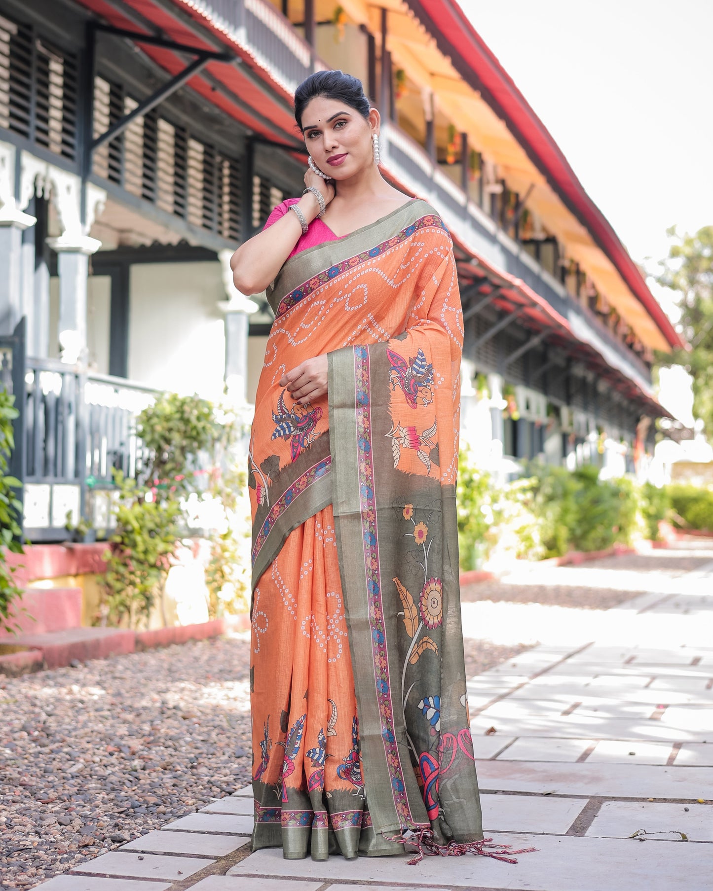 KASHVI PURE LINEN SAREE