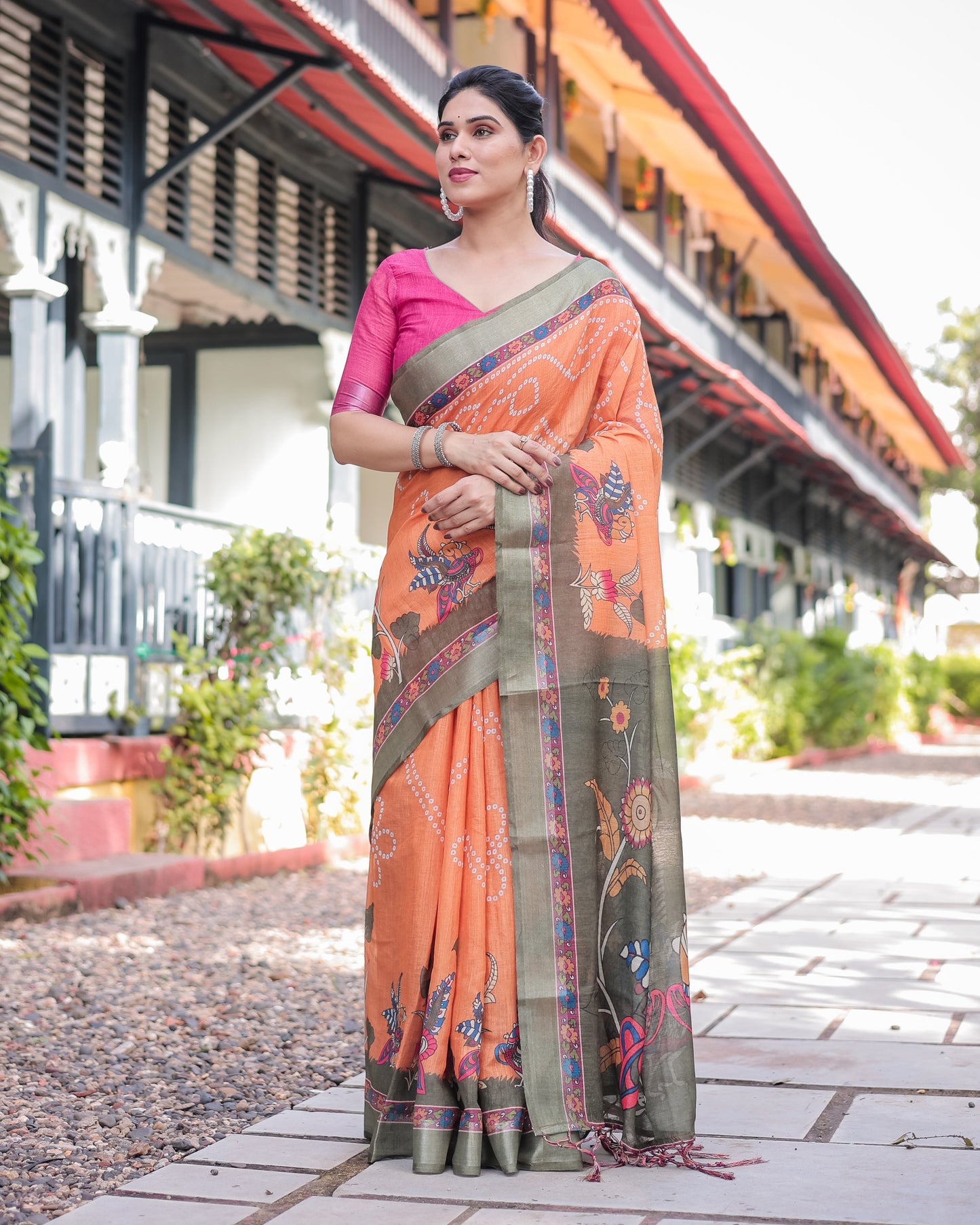 KASHVI PURE LINEN SAREE