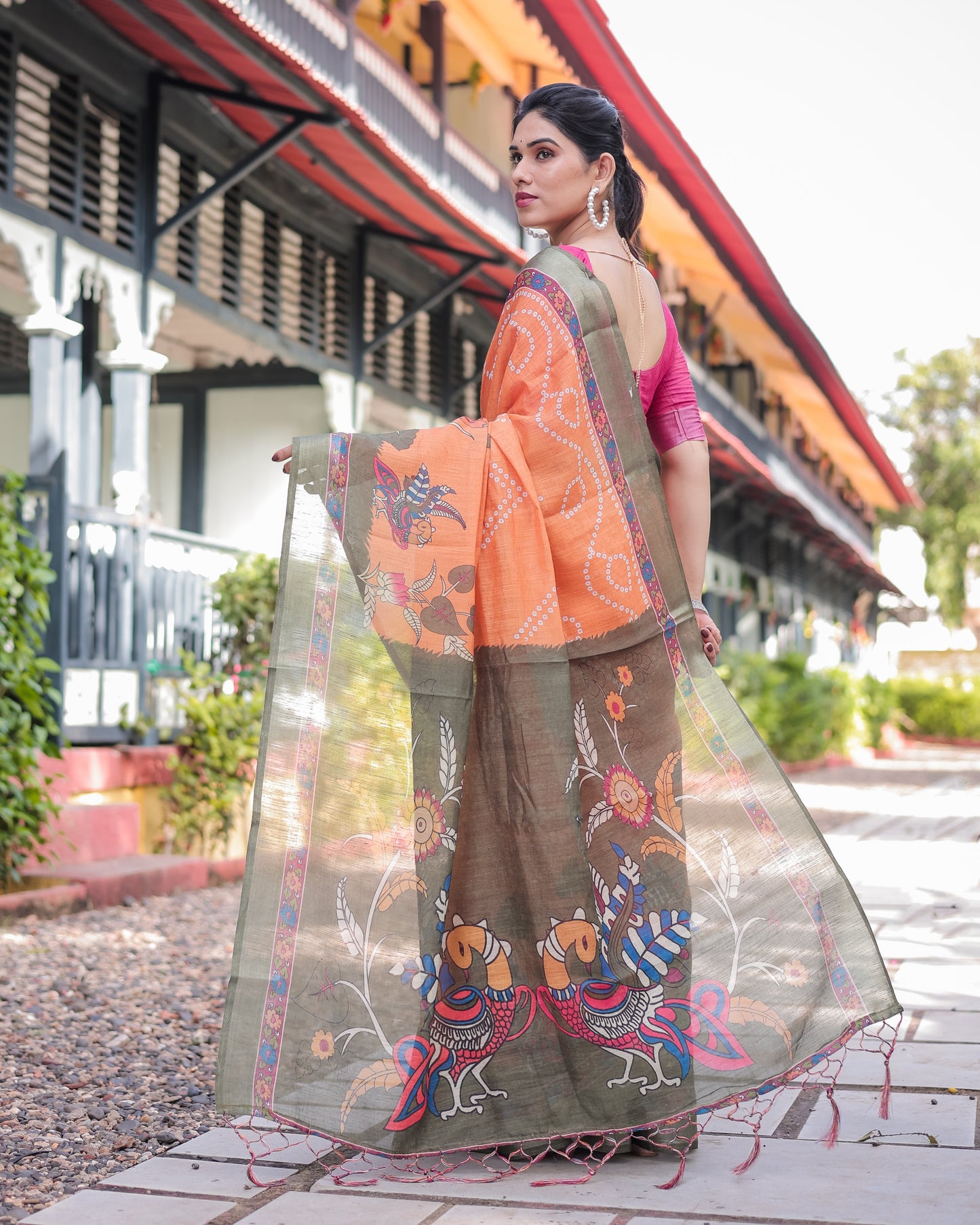 KASHVI PURE LINEN SAREE