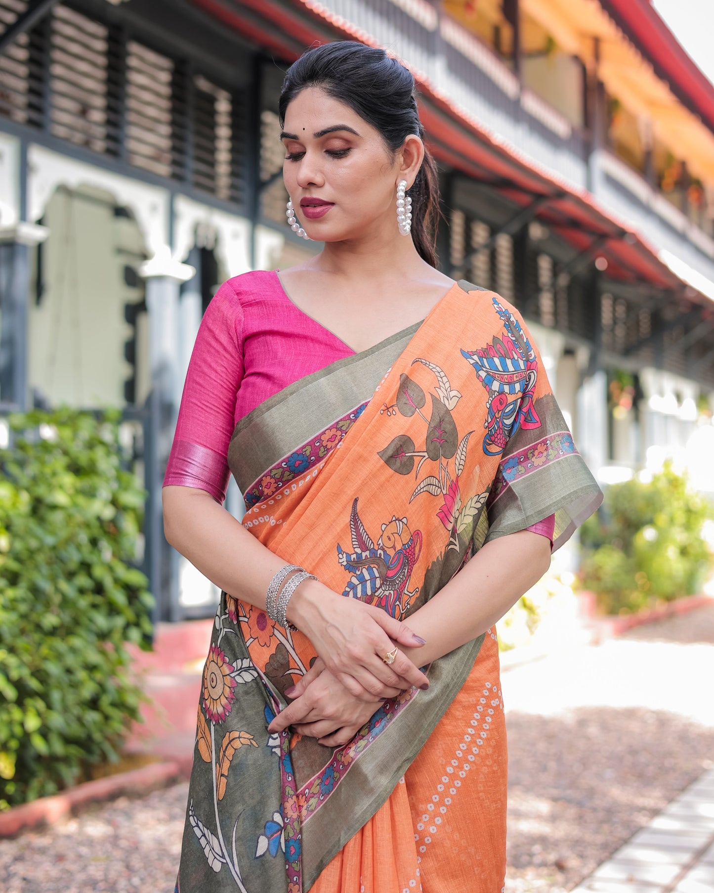KASHVI PURE LINEN SAREE
