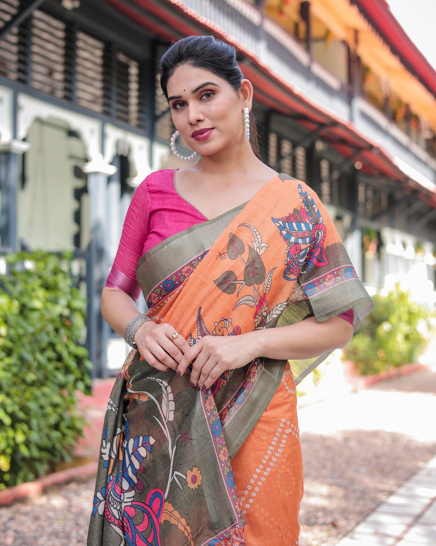 KASHVI PURE LINEN SAREE