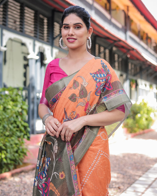 KASHVI PURE LINEN SAREE