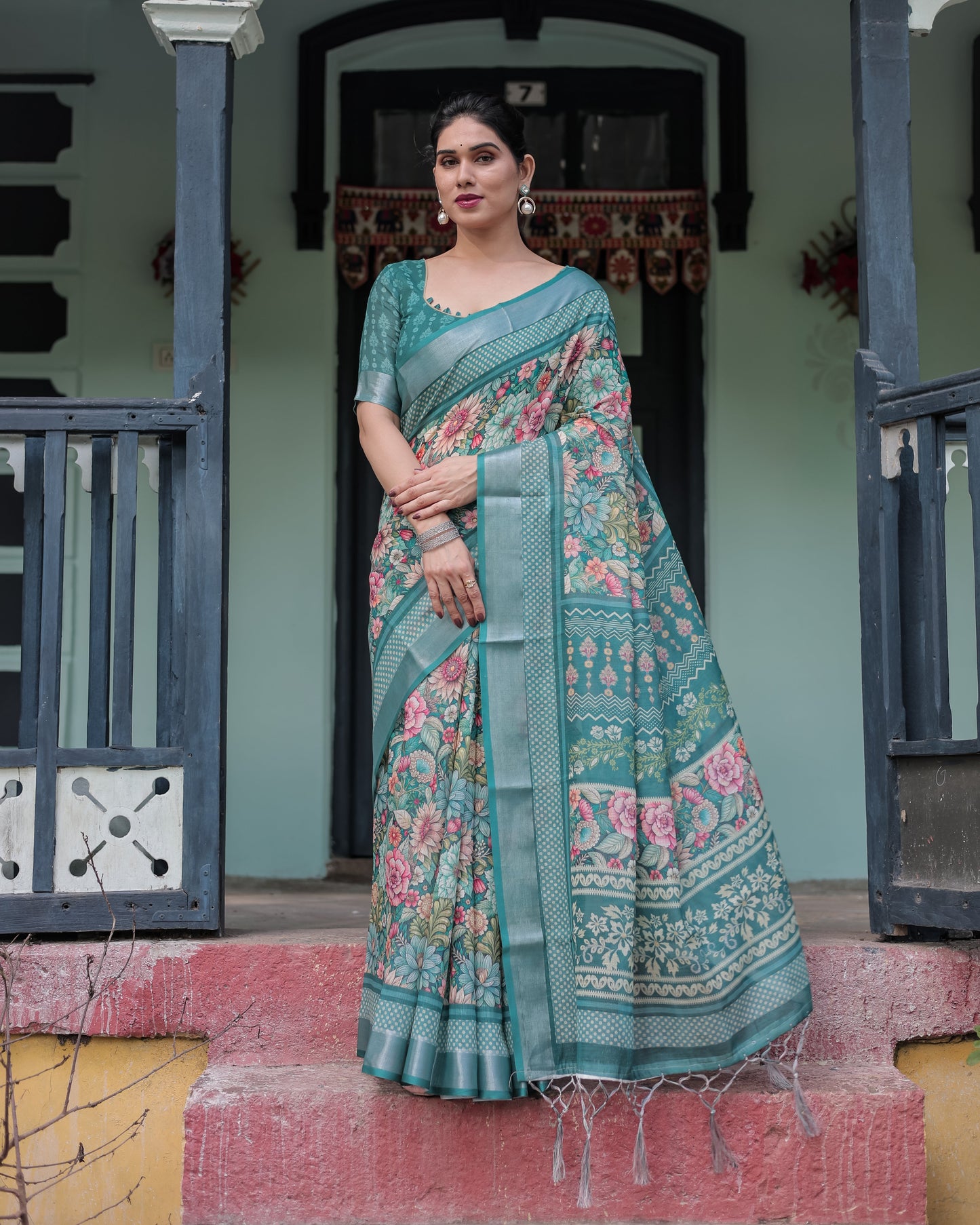 KASHVI PURE LINEN SAREE