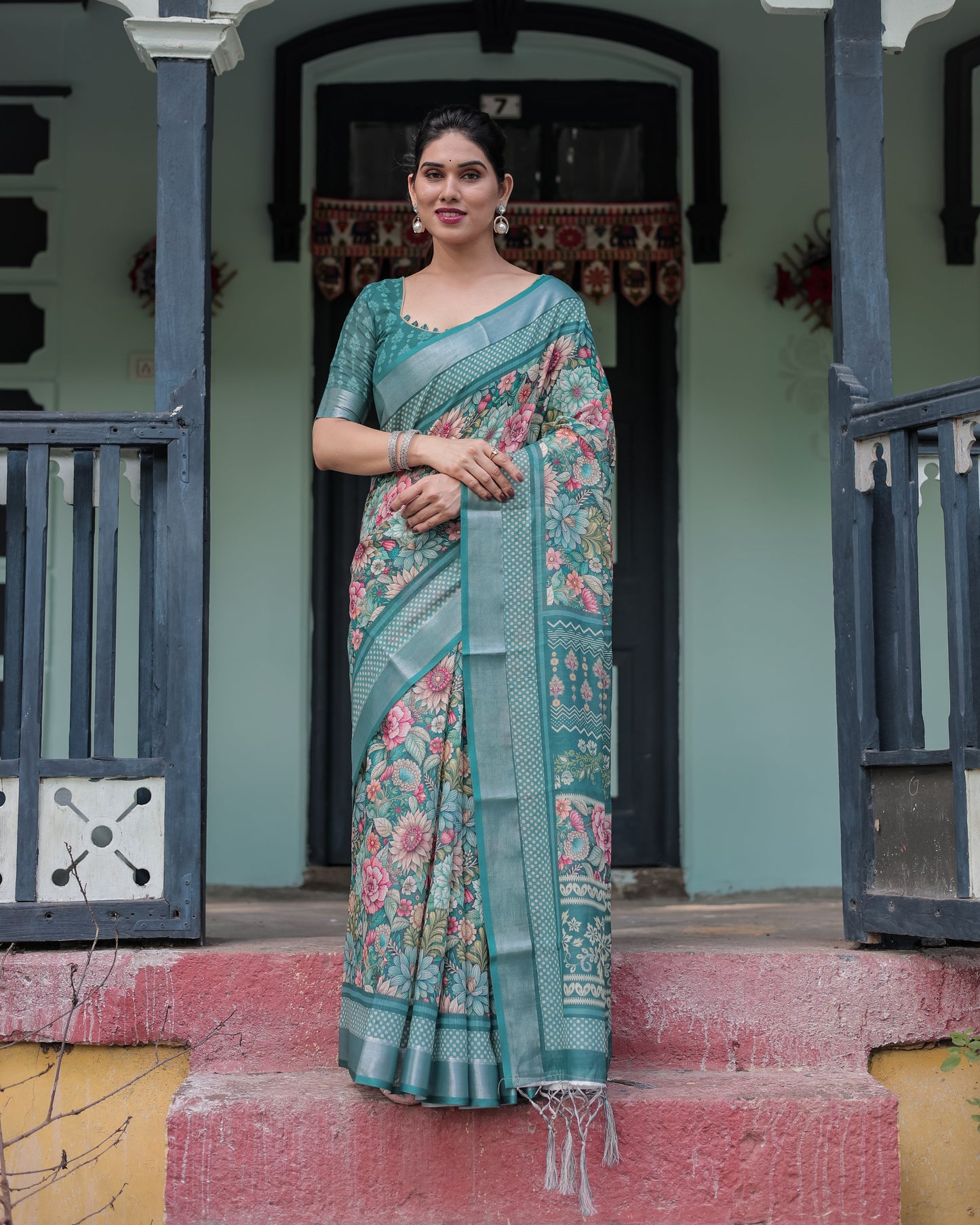 KASHVI PURE LINEN SAREE