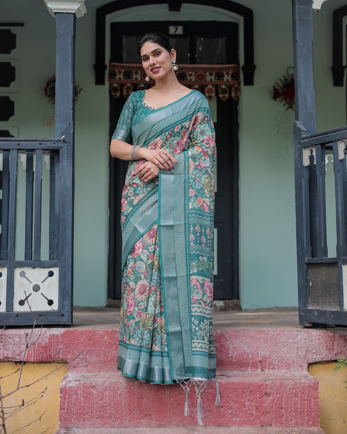 KASHVI PURE LINEN SAREE