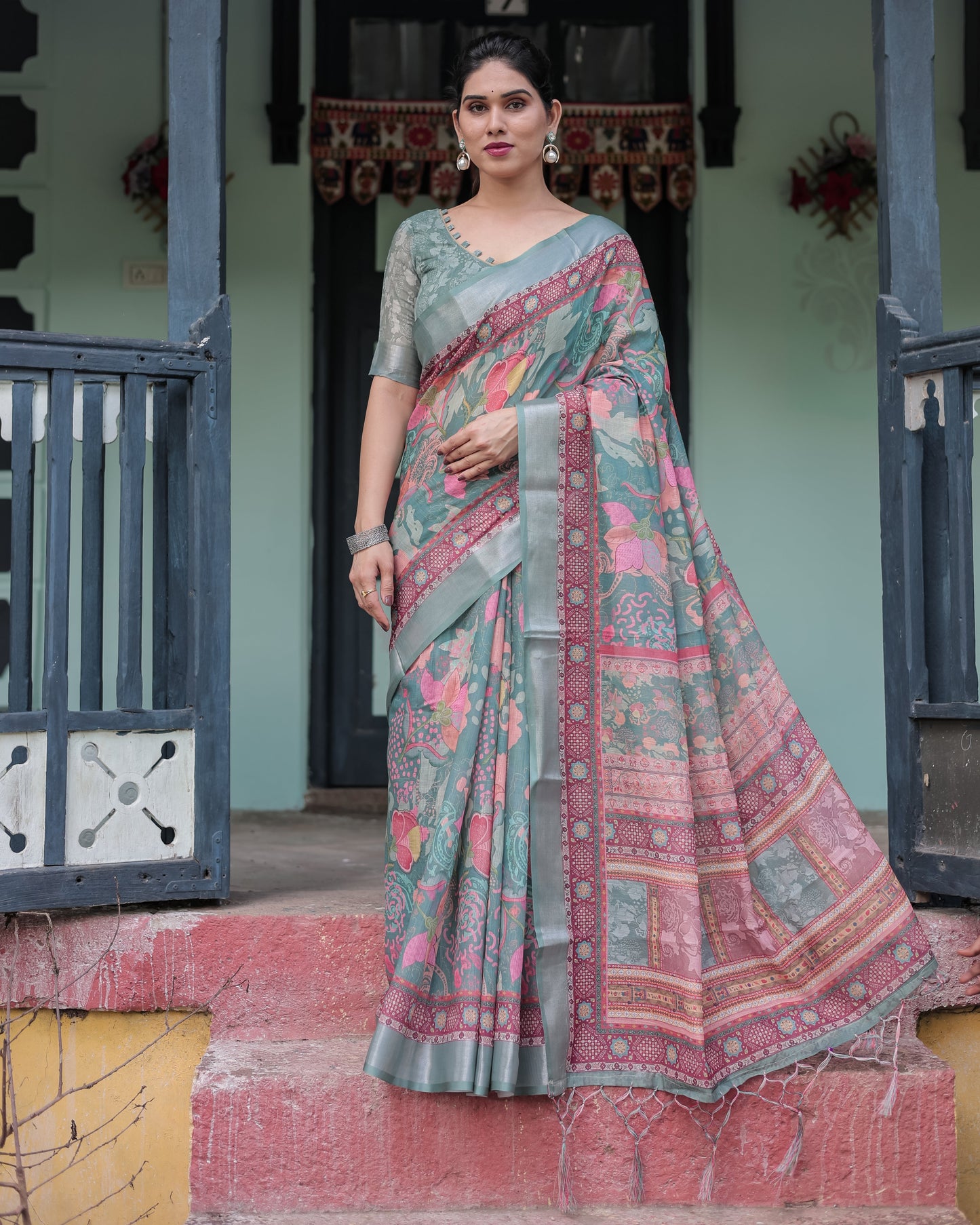 KASHVI PURE LINEN SAREE