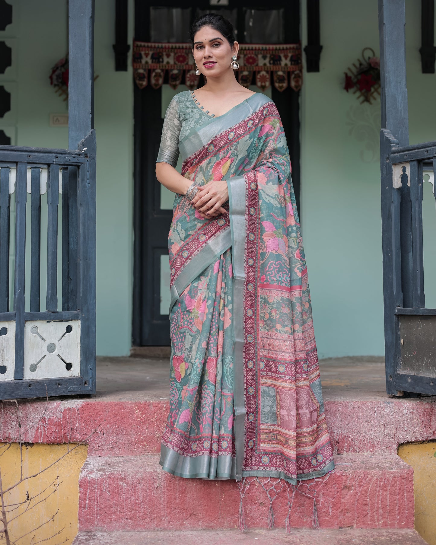 KASHVI PURE LINEN SAREE