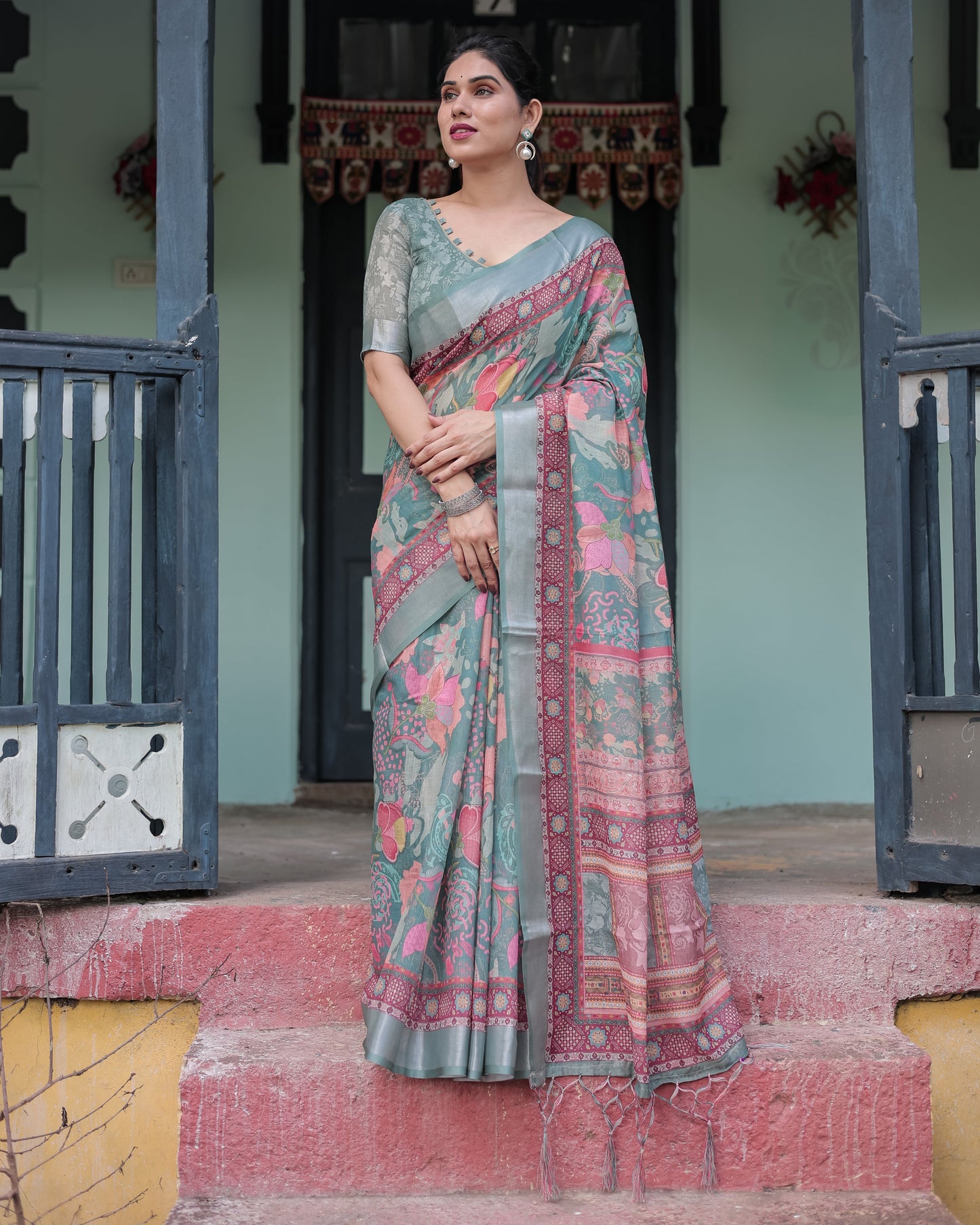 KASHVI PURE LINEN SAREE