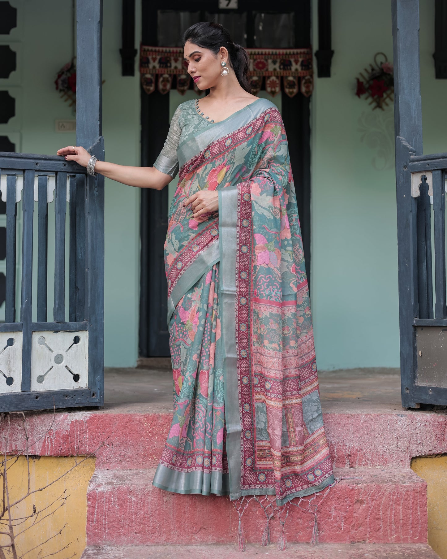 KASHVI PURE LINEN SAREE